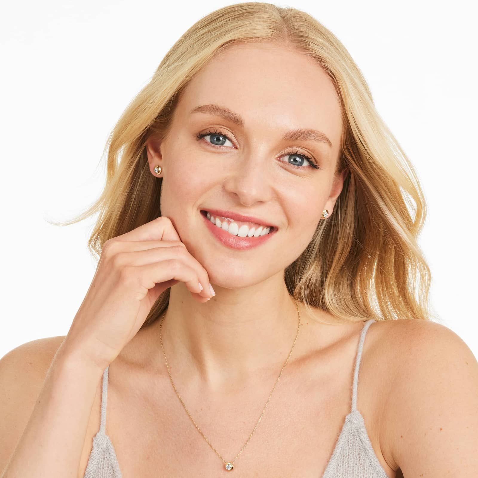 Octagonal Frame Diamond Solitaire Pendant In 14K Yellow Gold