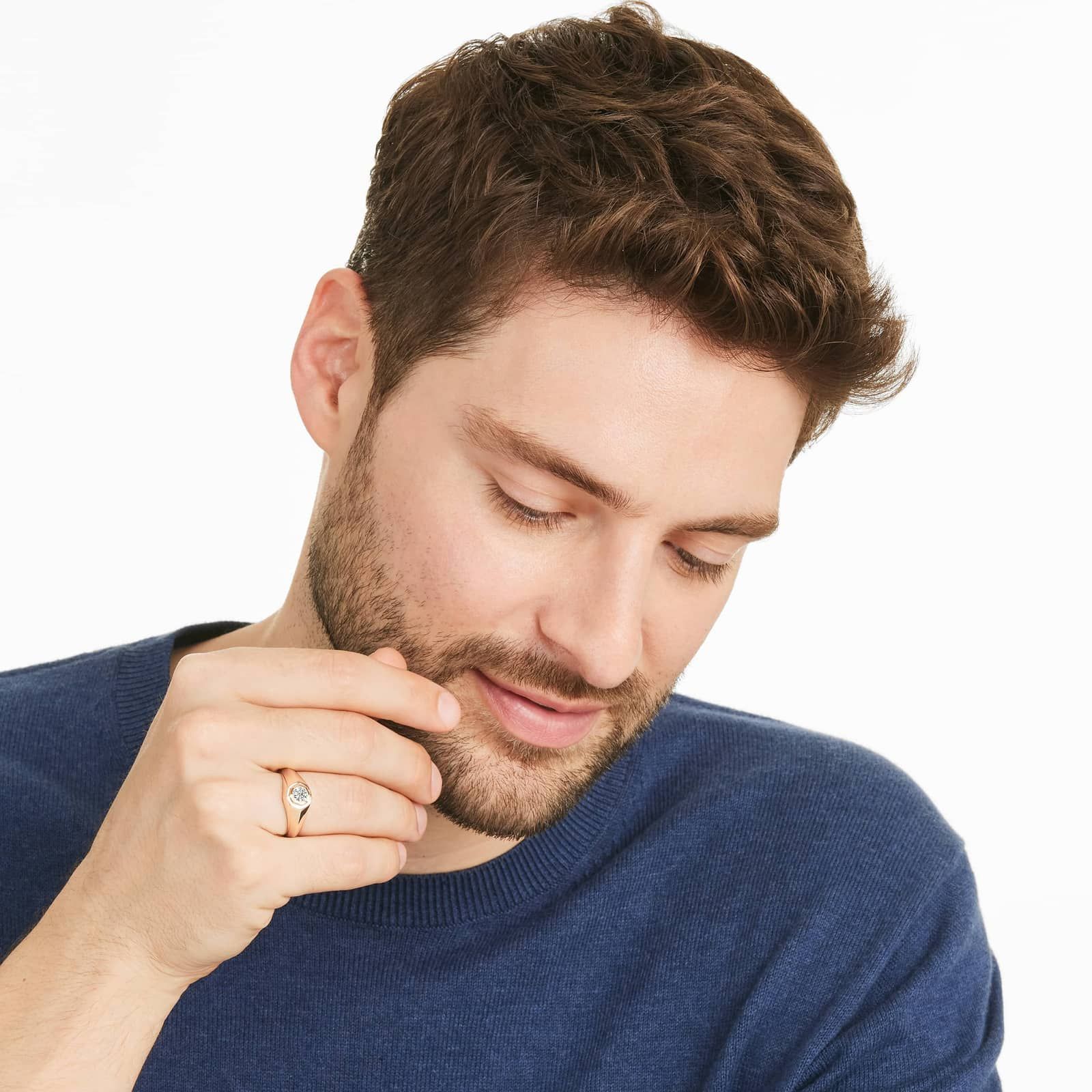 Octagonal Frame Solitaire Diamond Ring In 14K Rose Gold