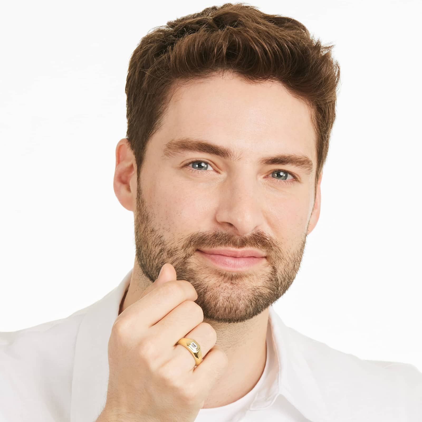 Emerald Cut Solitaire Diamond Ring In 14K Yellow Gold