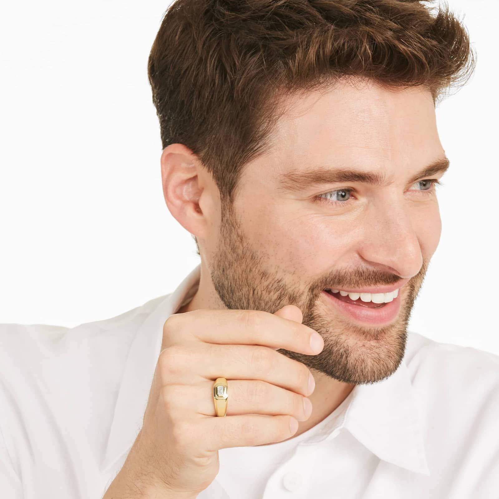 Emerald Cut Solitaire Diamond Ring In 14K Yellow Gold