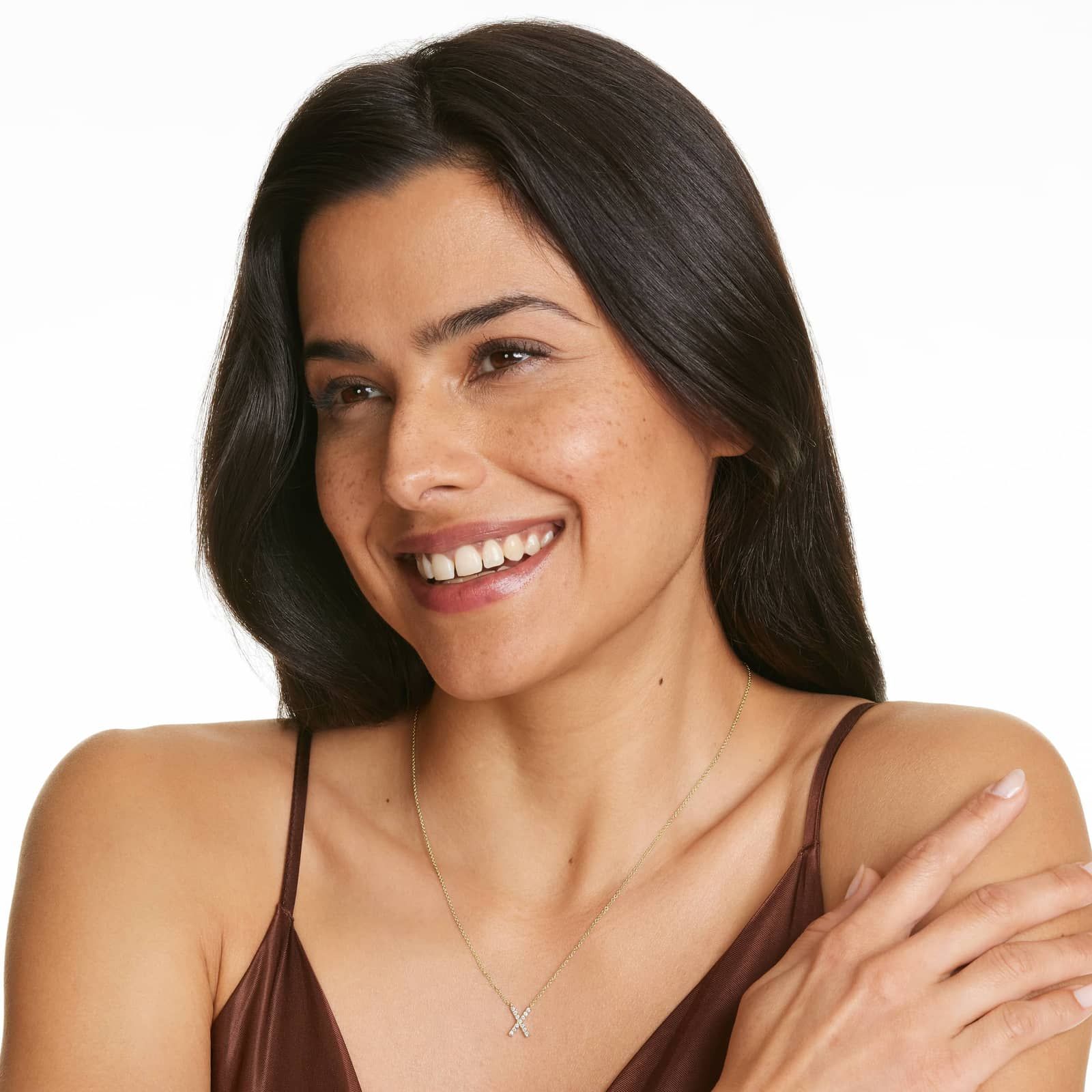 X Initial Lab-Grown Diamond Necklace In 14K Yellow Gold