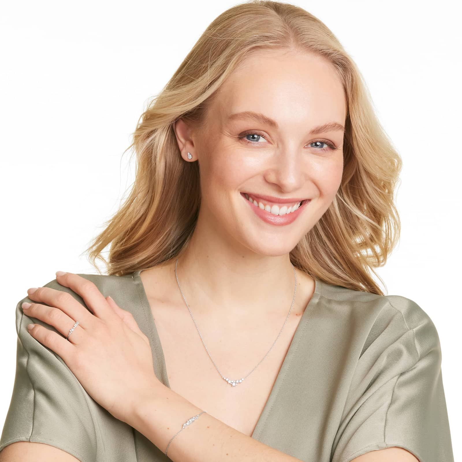 Cosmos Diamond Stud Earrings In 14K White Gold