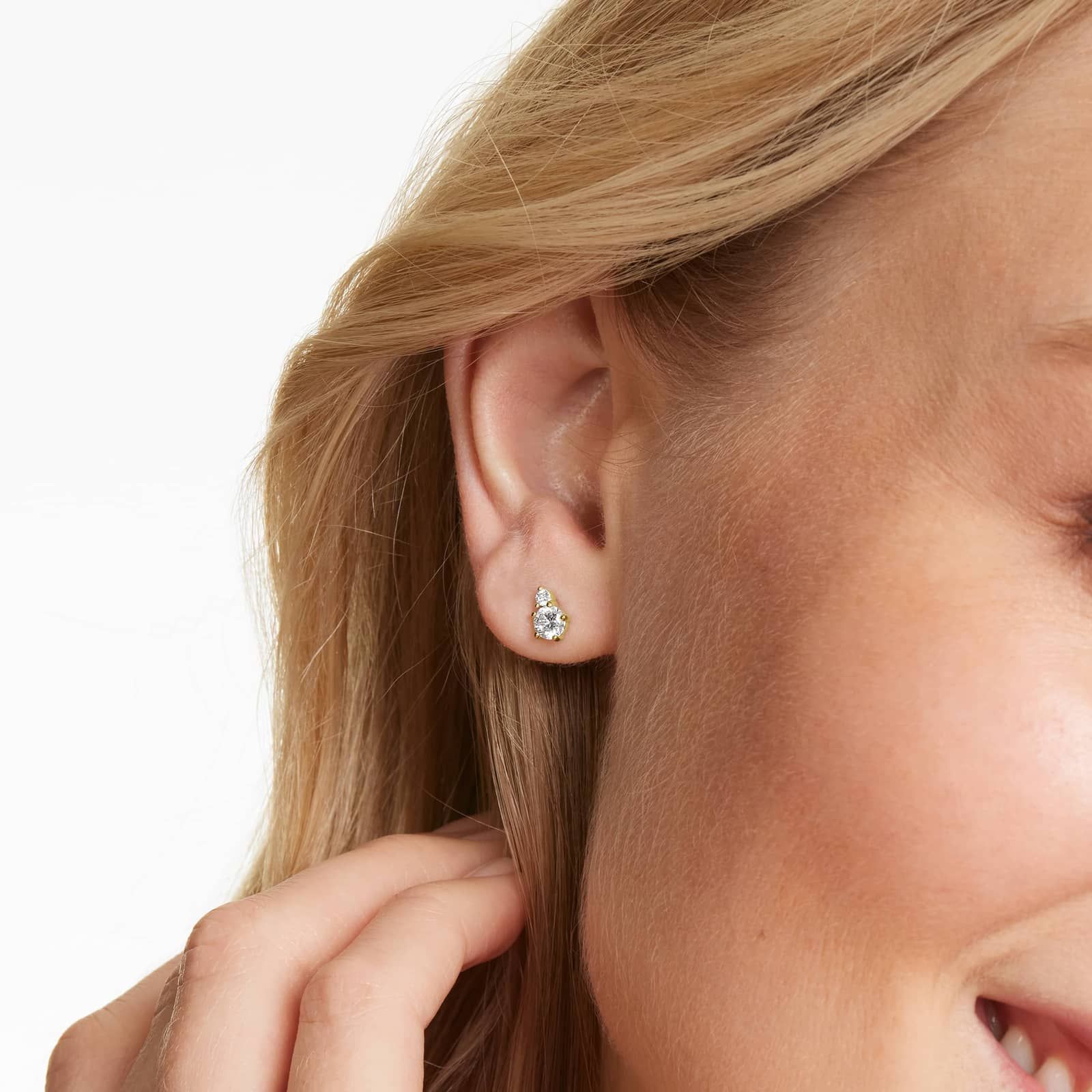 Cosmos Diamond Stud Earrings In 14K Yellow Gold