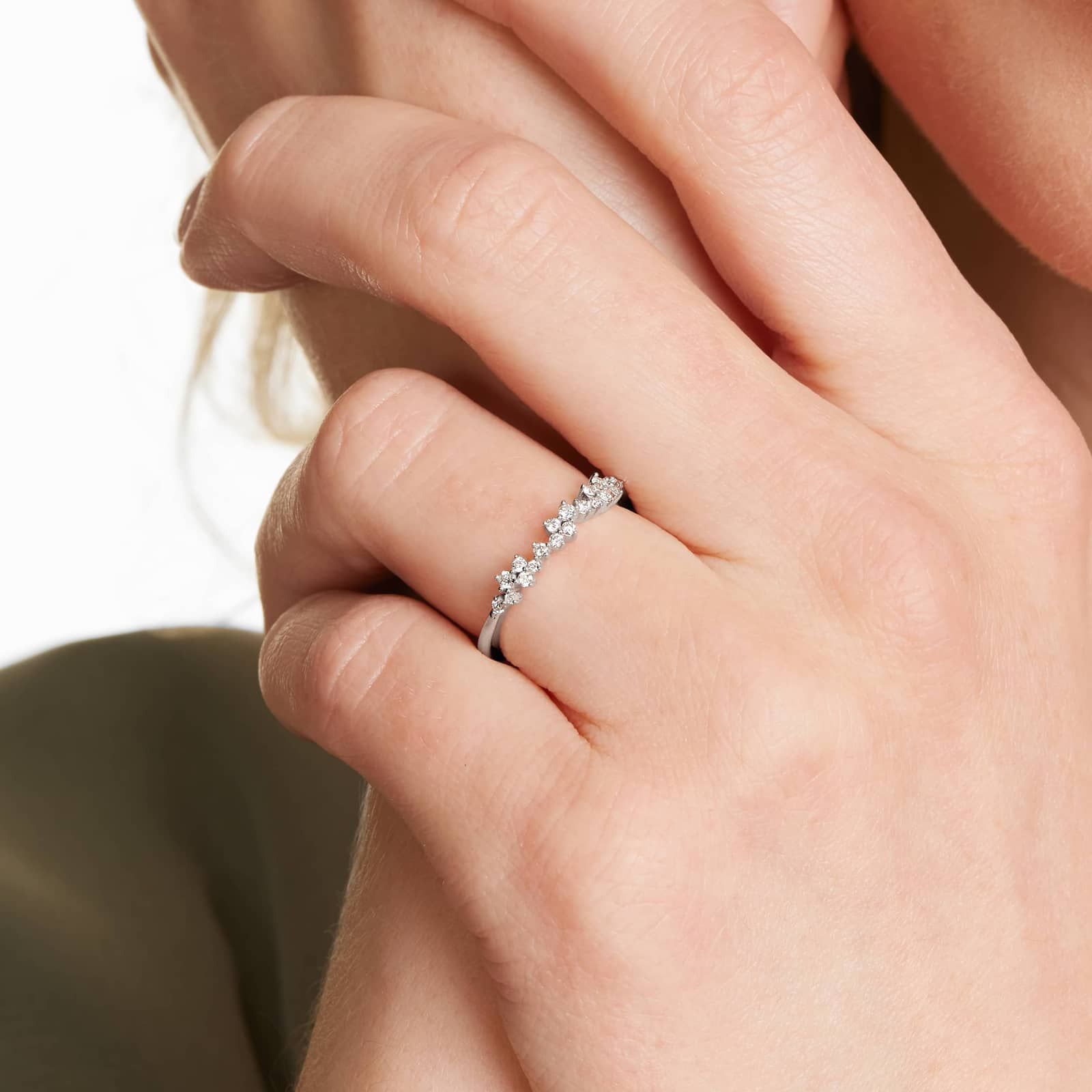 Cosmos Diamond Ring In 14K White Gold