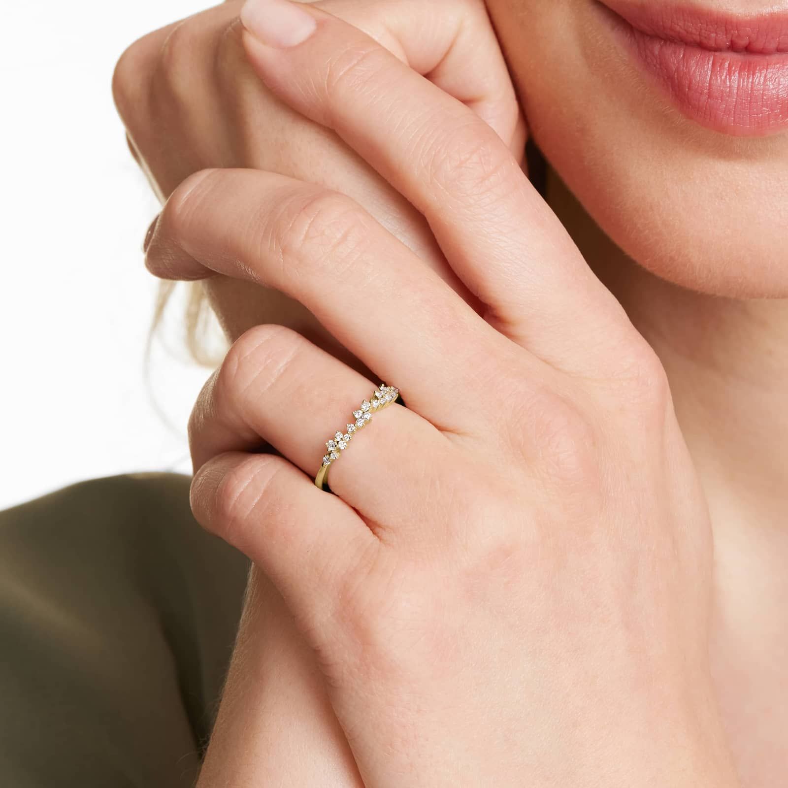 Cosmos Diamond Ring In 14K Yellow Gold