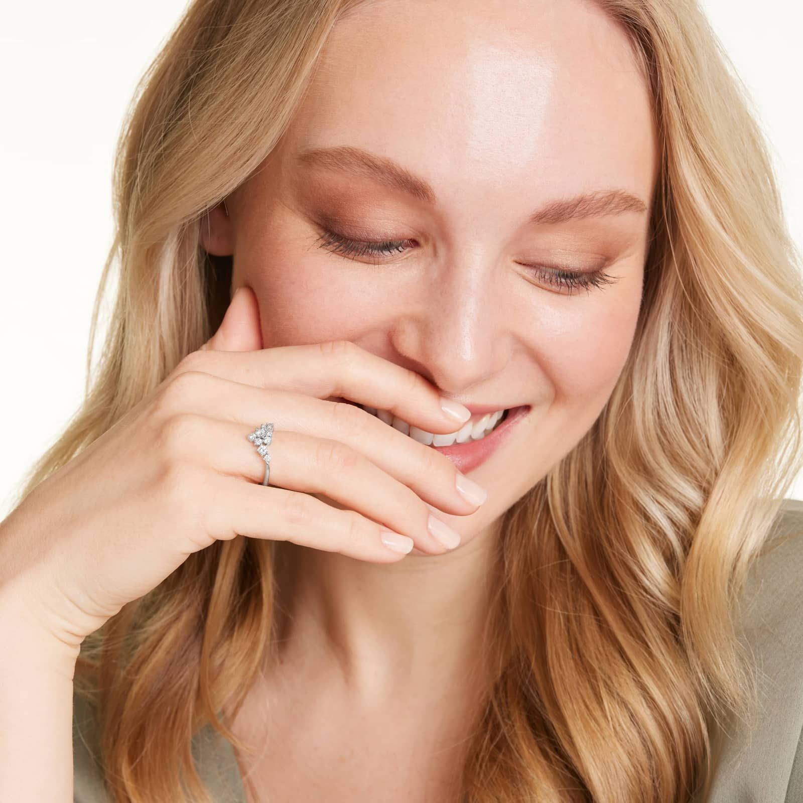 Cosmos Tiara Diamond Ring In 14K White Gold