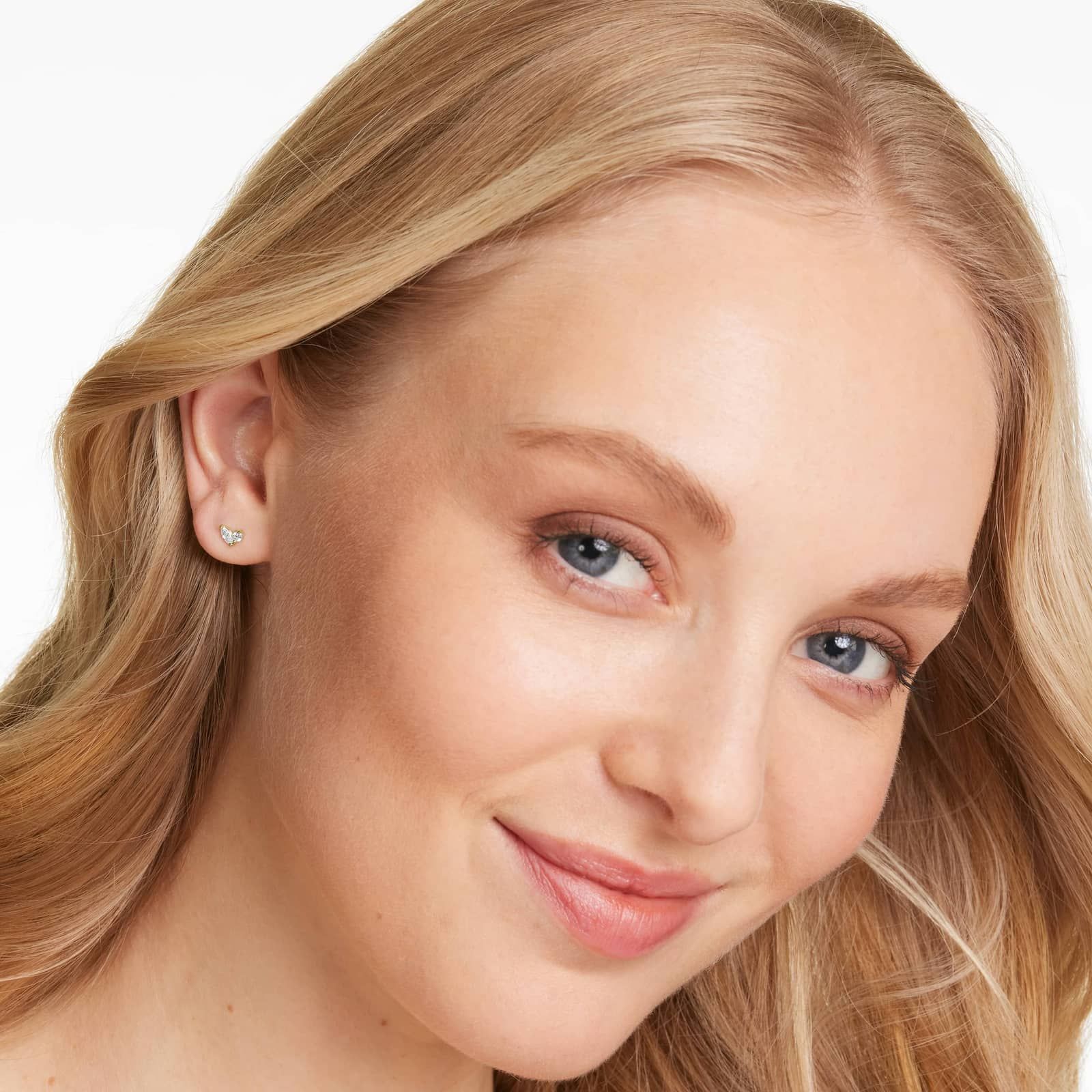 Blooming Leaves Lab-Grown Diamond Stud Earrings With In 14K Yellow Gold