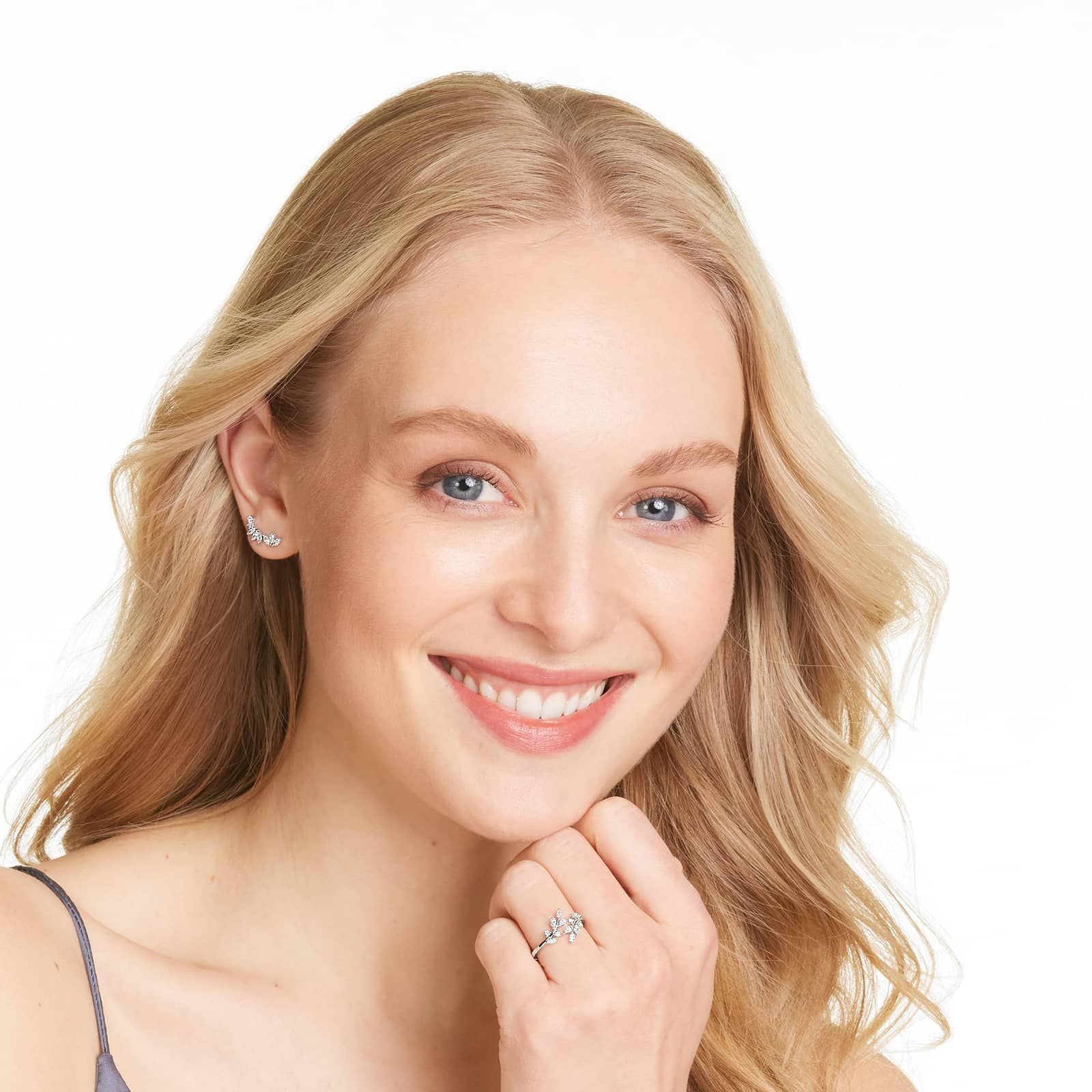 Azalea Lab-Grown Diamond Stud Earrings In 14K White Gold