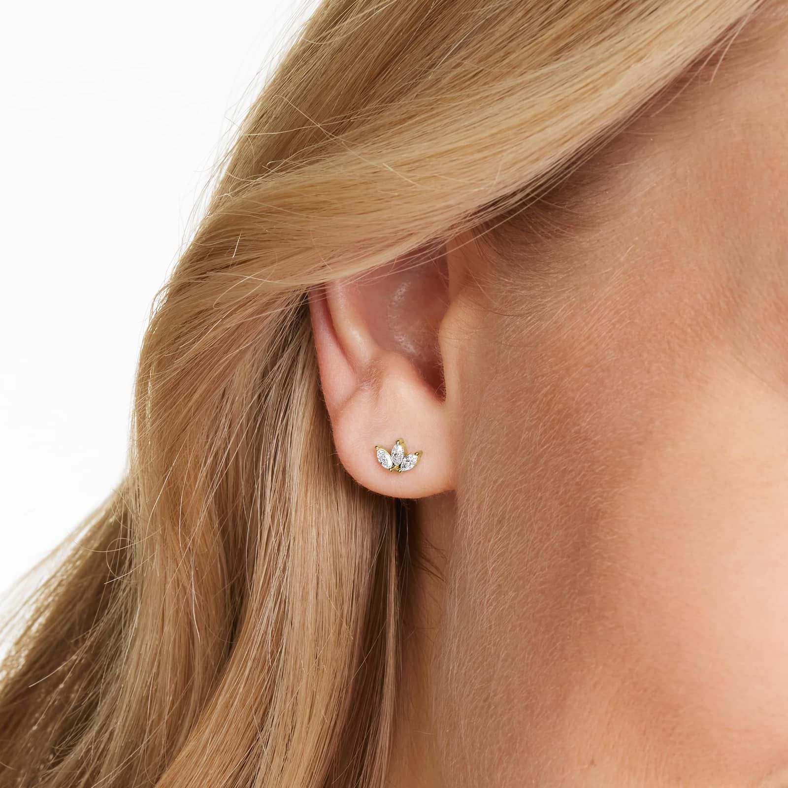 Azalea Lab-Grown Diamond Stud Earrings In 14K Yellow Gold