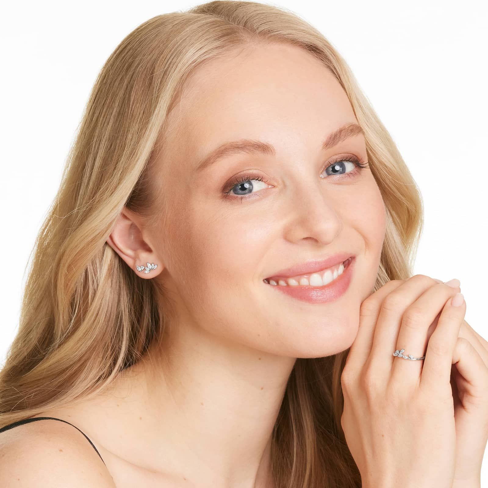 Wildflower Lab-Grown Diamond Stud Earrings In 14K White Gold