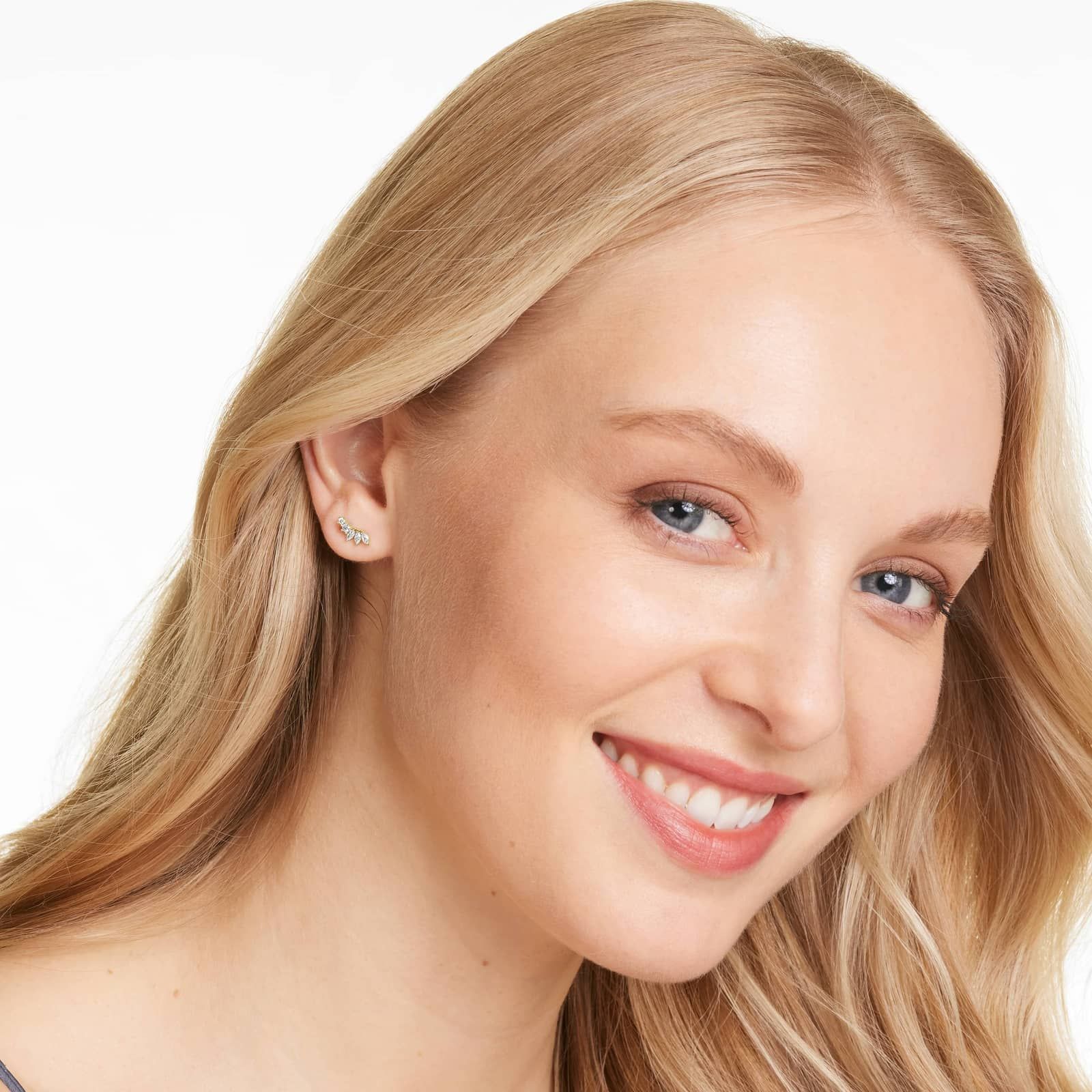 Ivy Lab-Grown Diamond Climber Earrings In 14K Yellow Gold