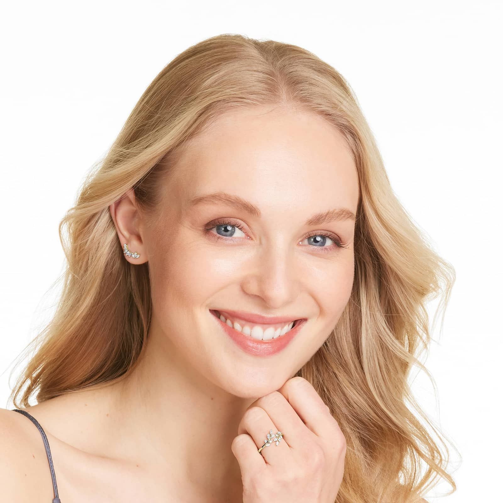 Ivy Lab-Grown Diamond Climber Earrings In 14K Yellow Gold