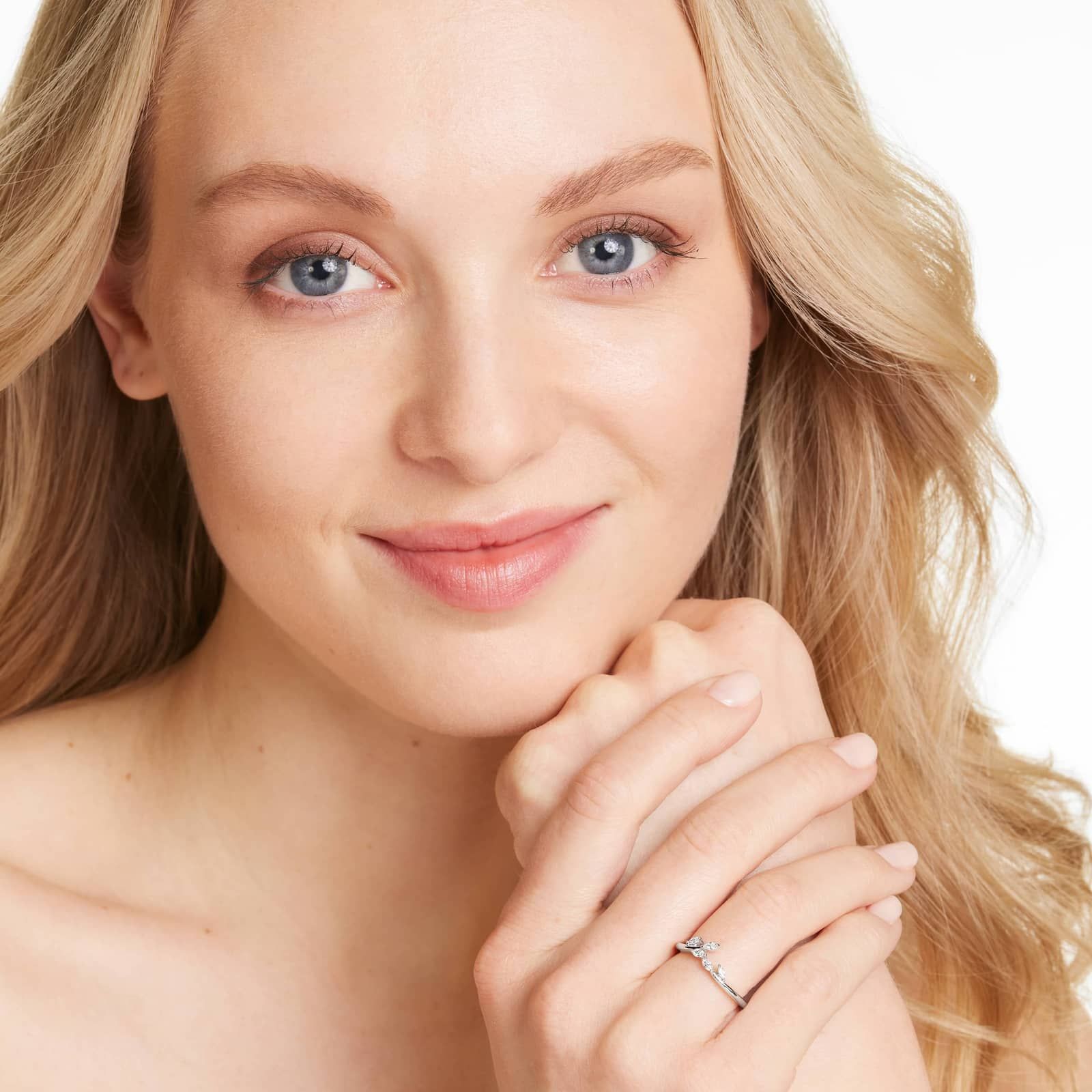 Blooming Leaves Lab-Grown Diamond Ring In 14K White Gold