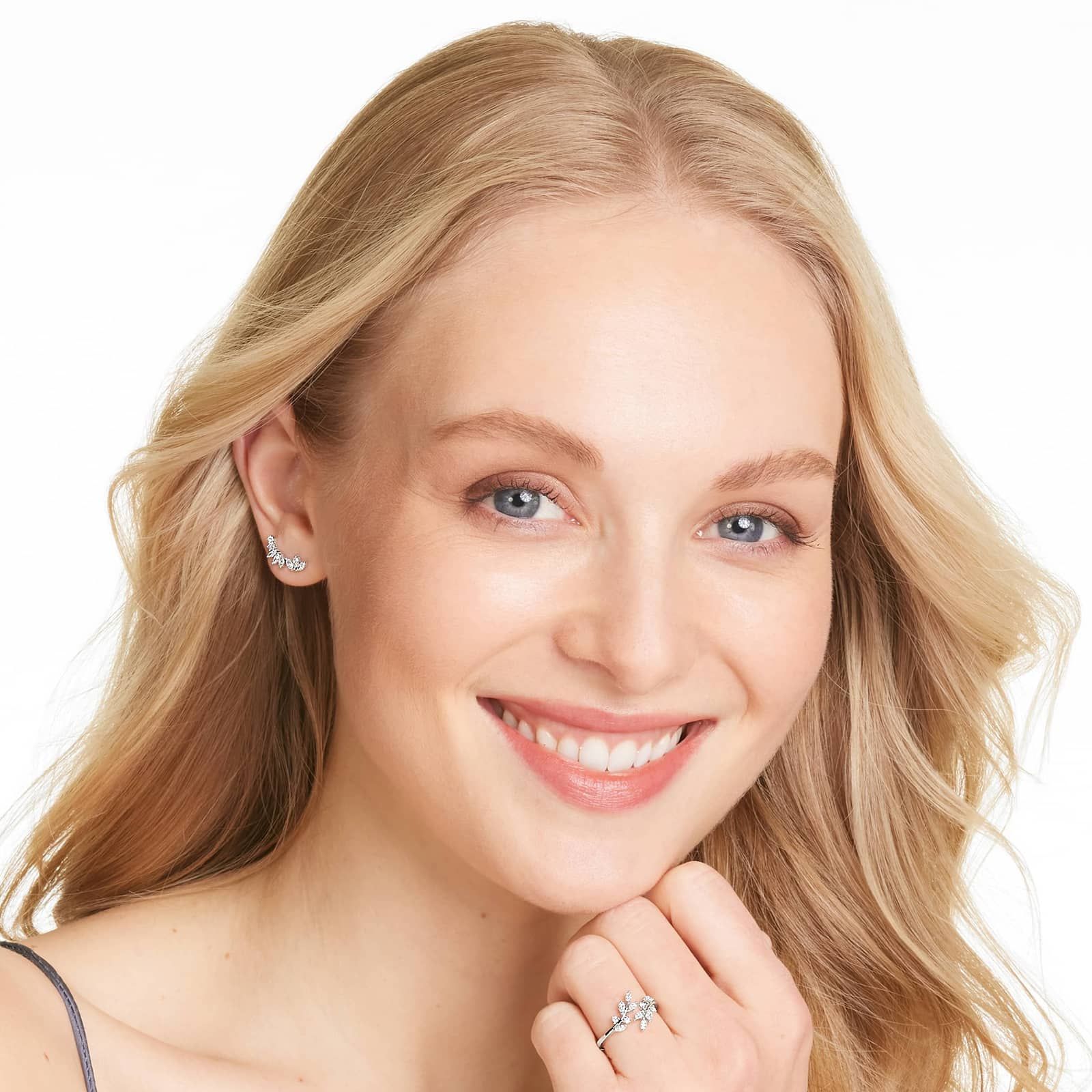 Ivy Bypass Lab-Grown Diamond Ring In 14K White Gold