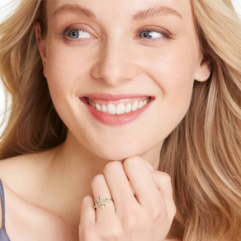 Ivy Bypass Lab-Grown Diamond Ring In 14K Yellow Gold