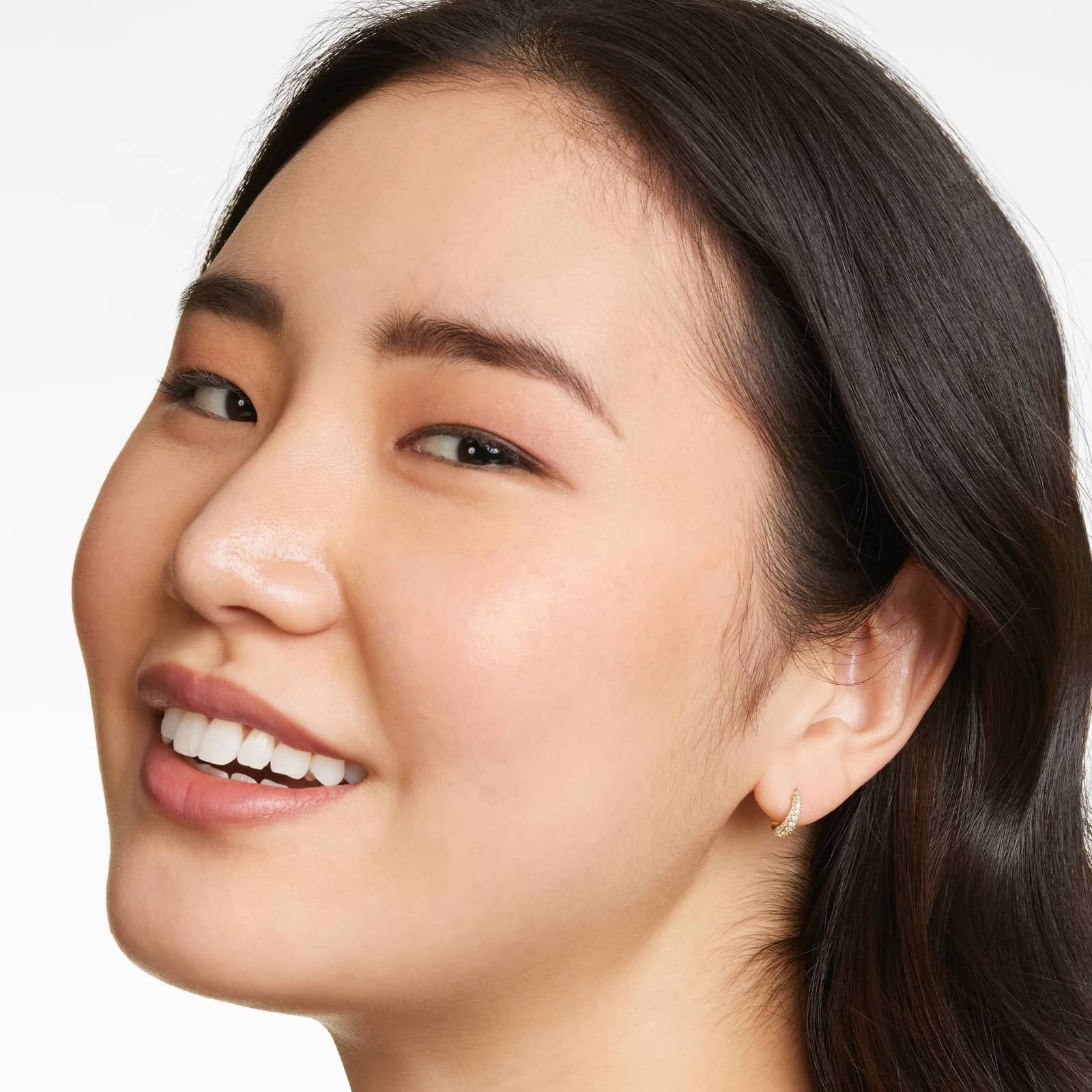 Tapered Diamond Huggie Hoop Earrings In 14K Yellow Gold