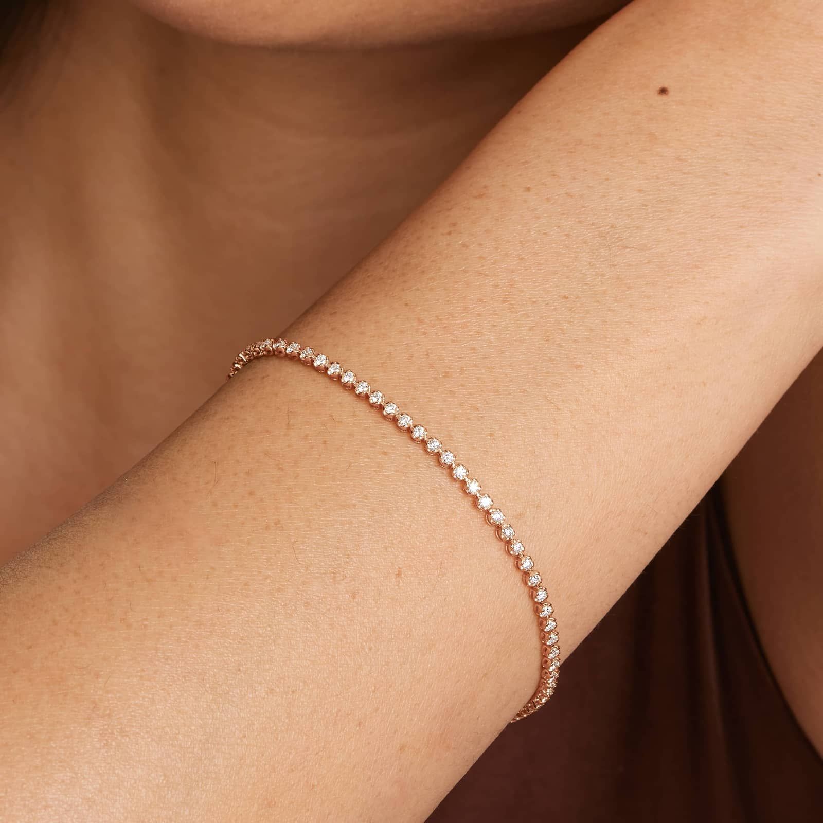 Petite Tennis Bracelet With 1 CTW Diamonds In 14K Rose Gold