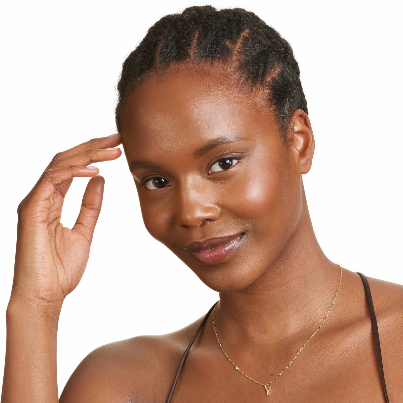 Initial Y Diamond Necklace In 14K Yellow Gold