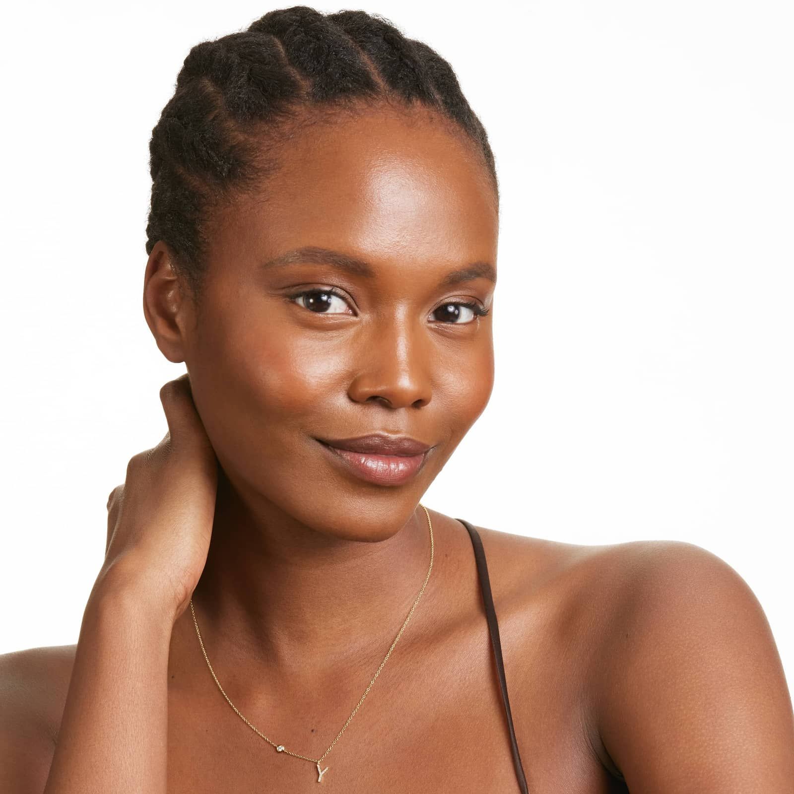 Initial Y Diamond Necklace In 14K Yellow Gold