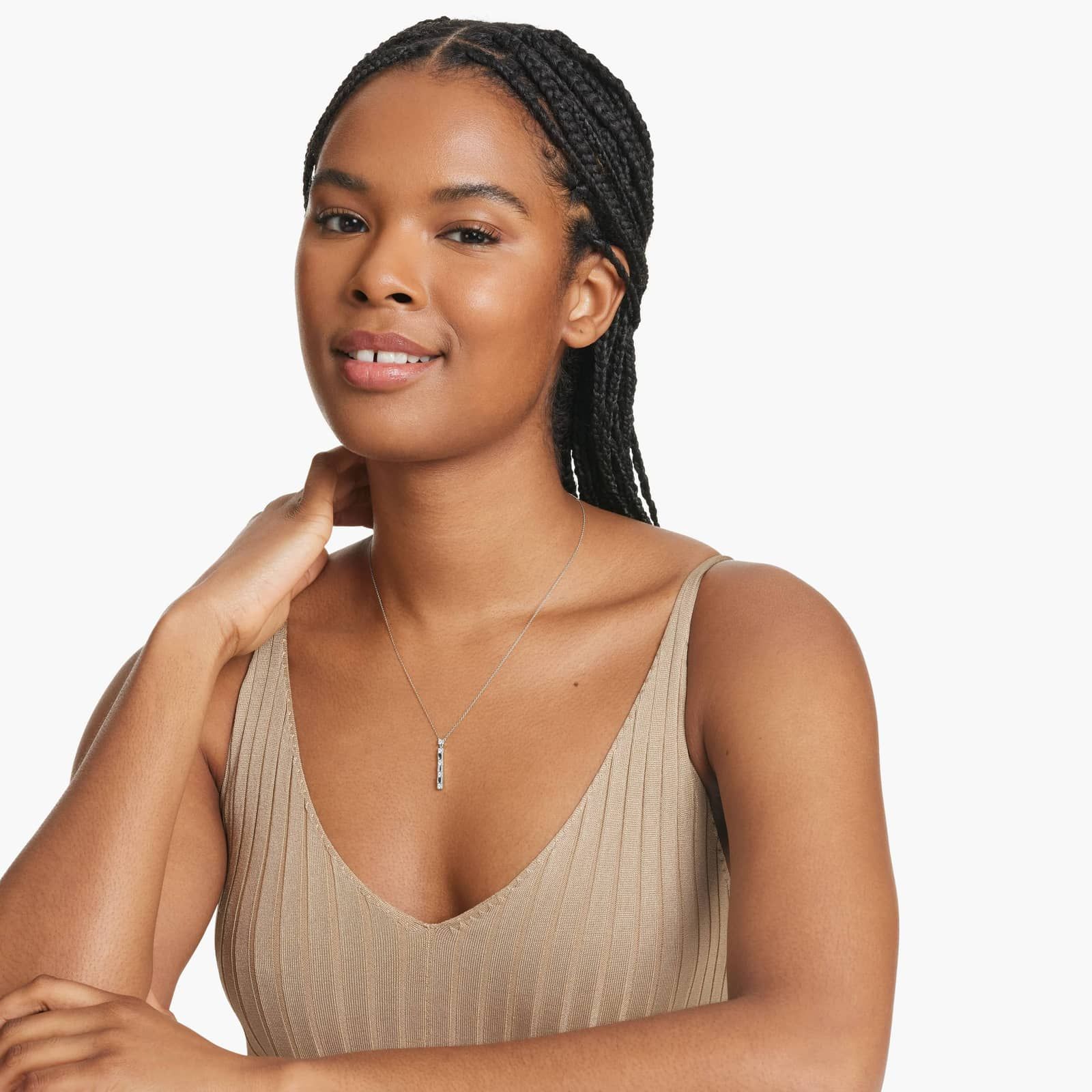 Abyss Lab-Grown Diamond Bar Necklace In 14K White Gold