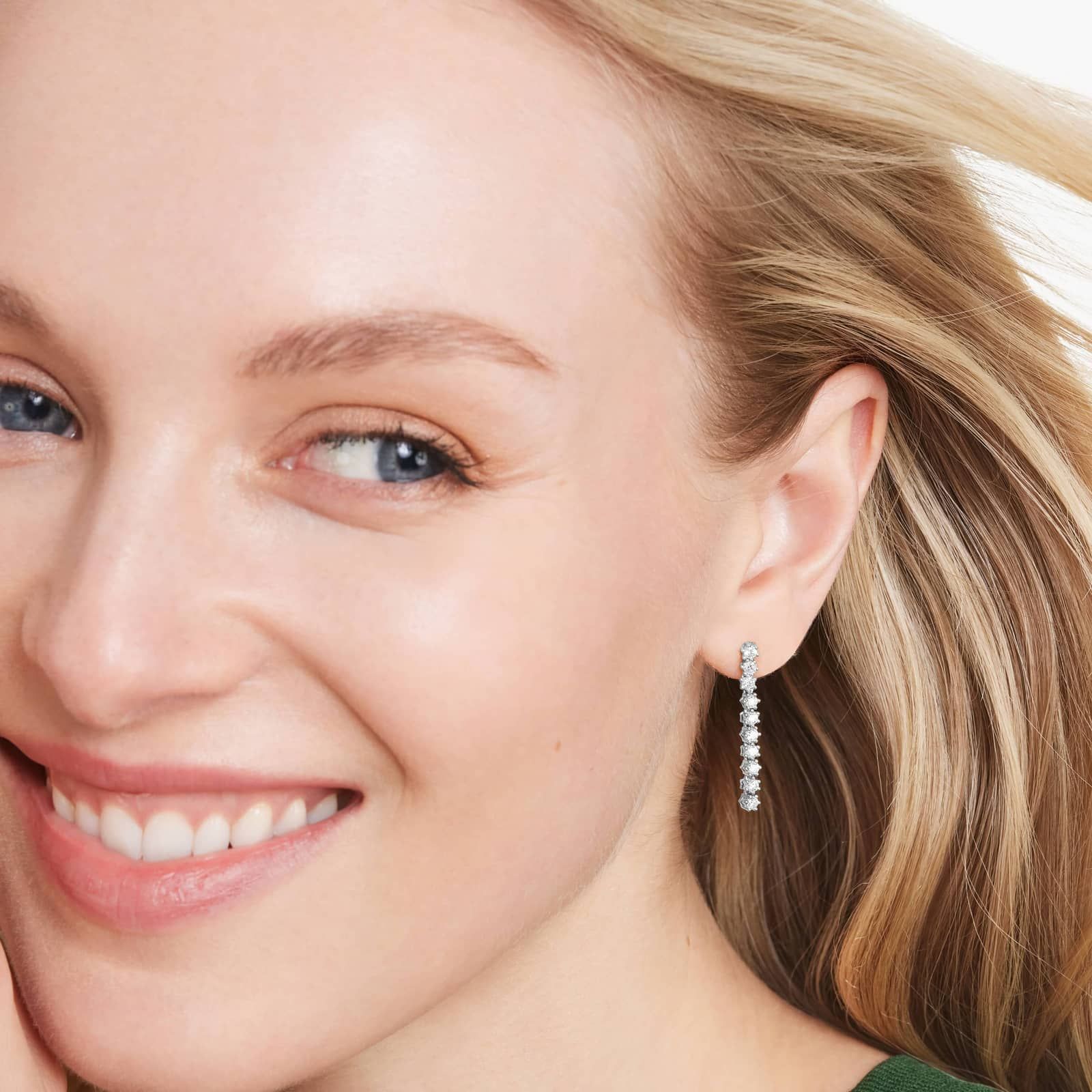 Aura Lab-Grown Diamond Drop Earrings In 14K White Gold