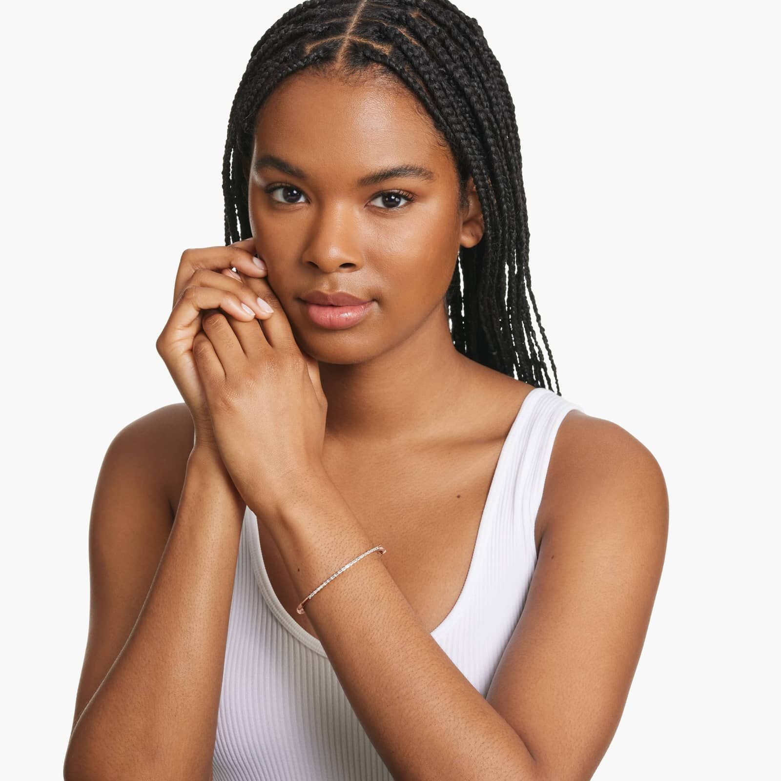 Baguette Lane Bangle Lab-Grown Diamond Bracelet In 14K Rose Gold