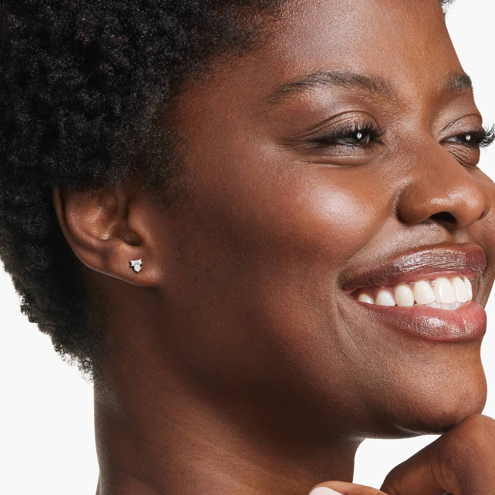 Dazzle Stack Lab-Grown Diamond Stud Earrings In 14K White Gold