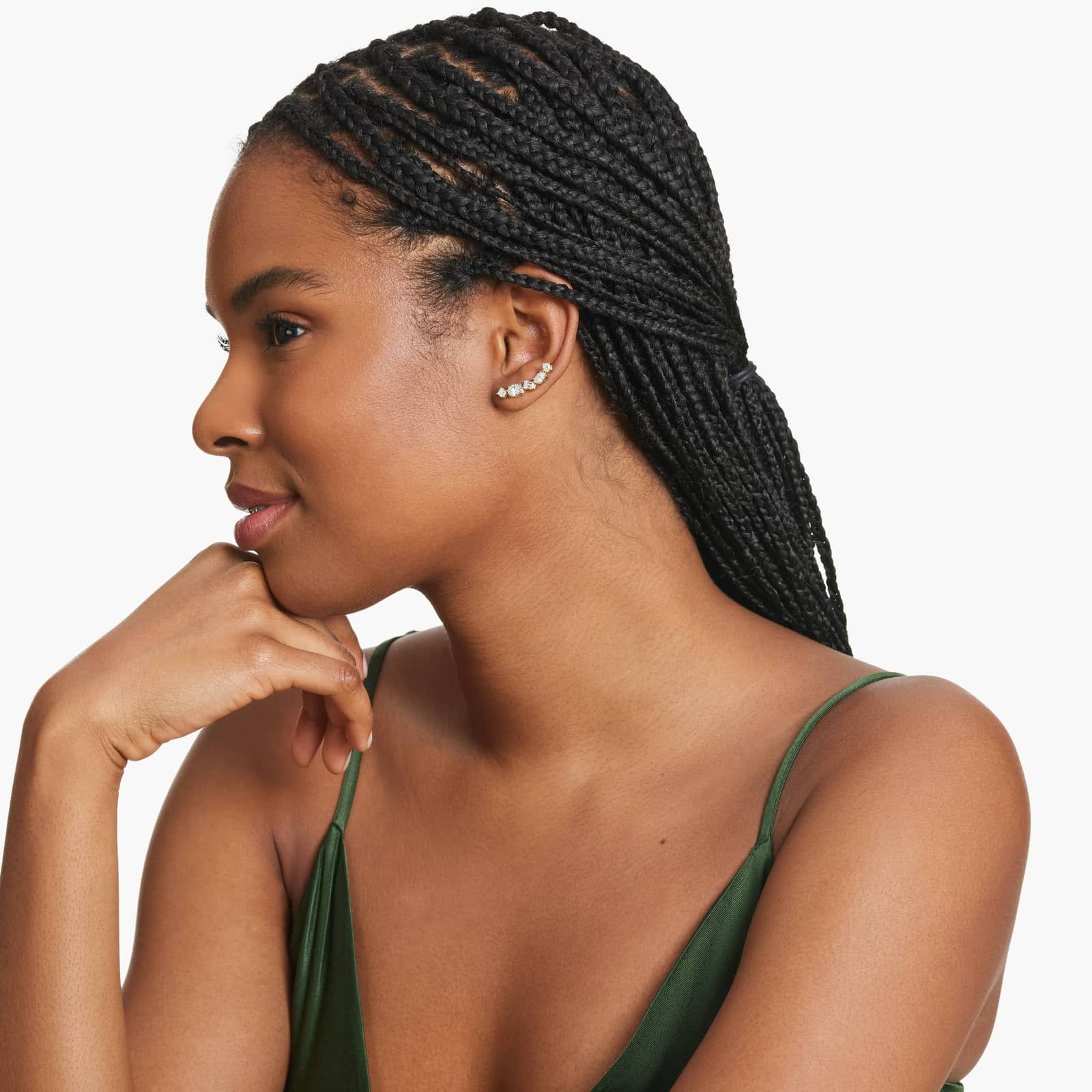 Fancy Array Lab-Grown Diamond Climber Earrings In 14K Yellow Gold