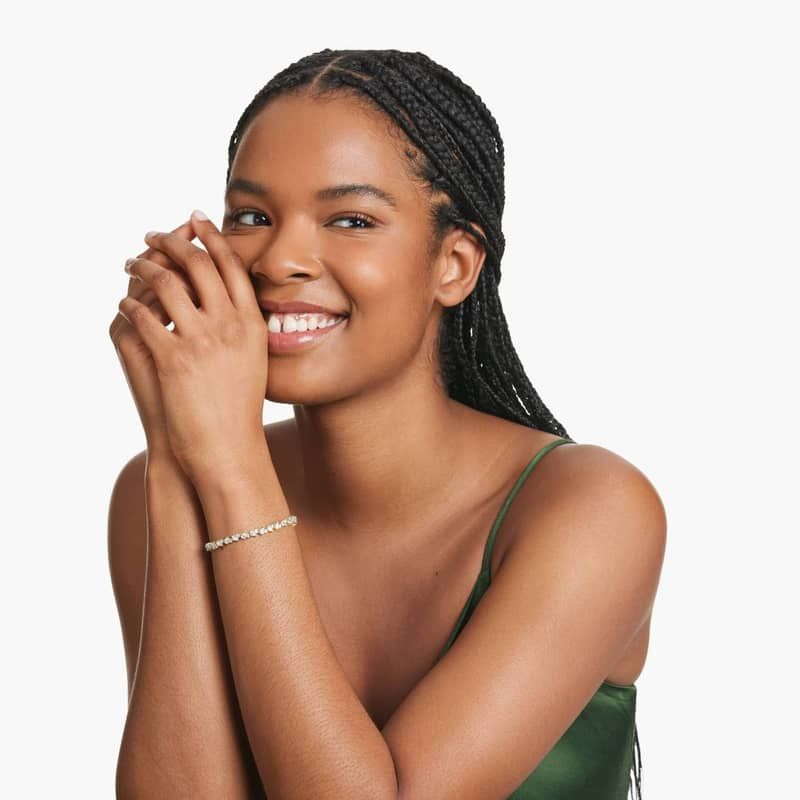 Lab-Grown Diamond Fancy Mélange Tennis Bracelet In 14K Yellow Gold