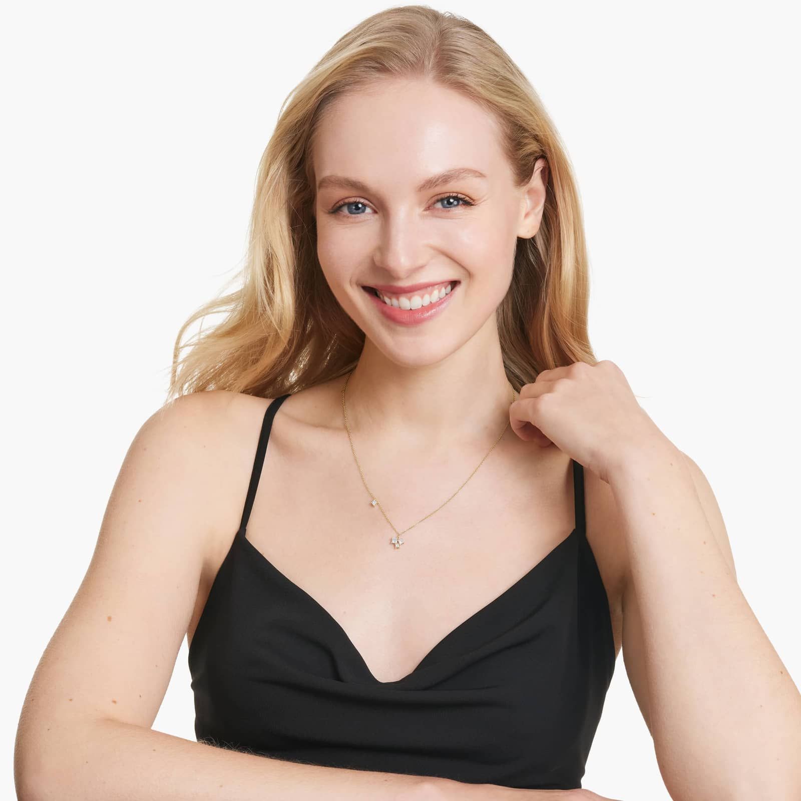 Spritz Necklace With Princess Cut Lab-Grown Diamonds In 14K Yellow Gold