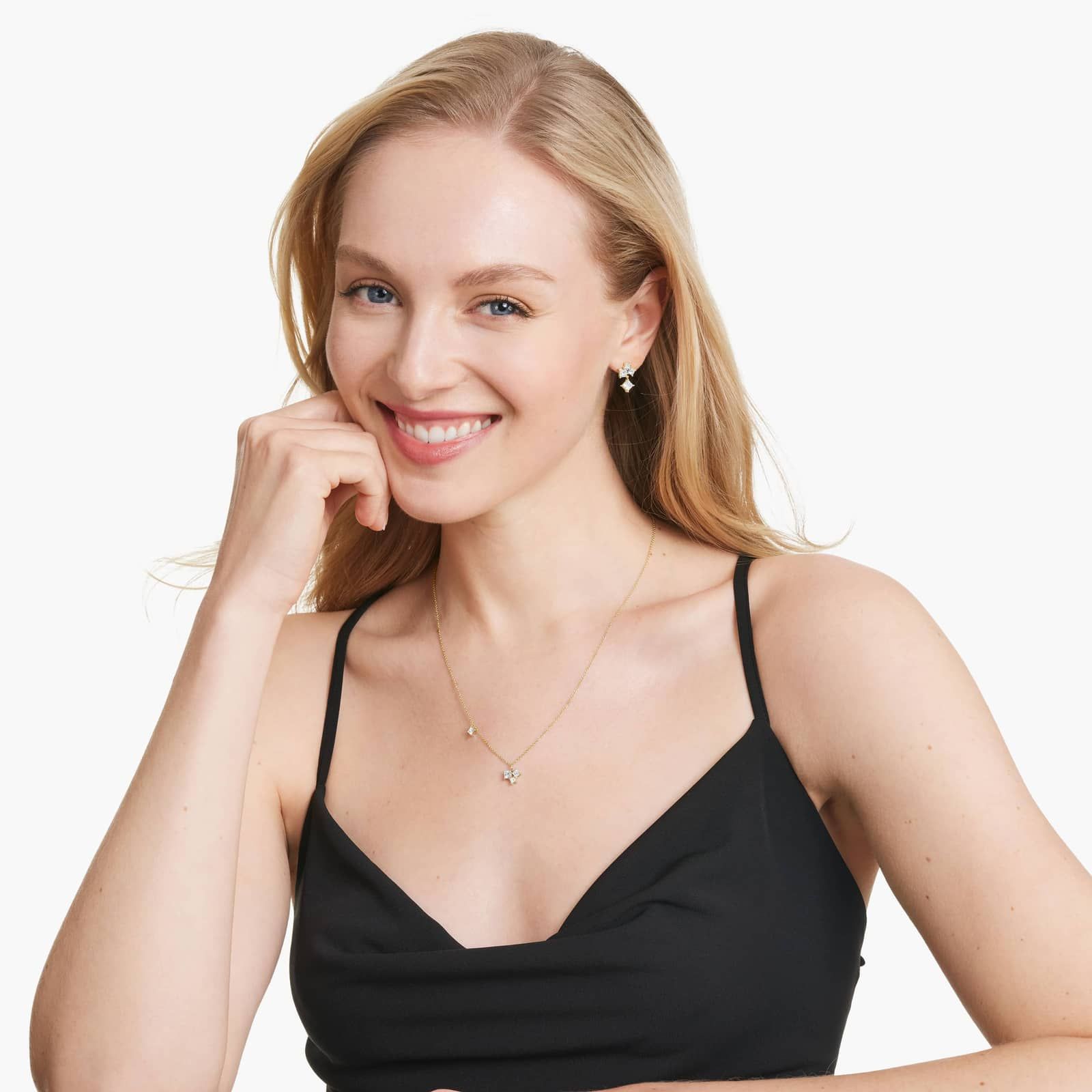 Spritz Necklace With Princess Cut Lab-Grown Diamonds In 14K Yellow Gold