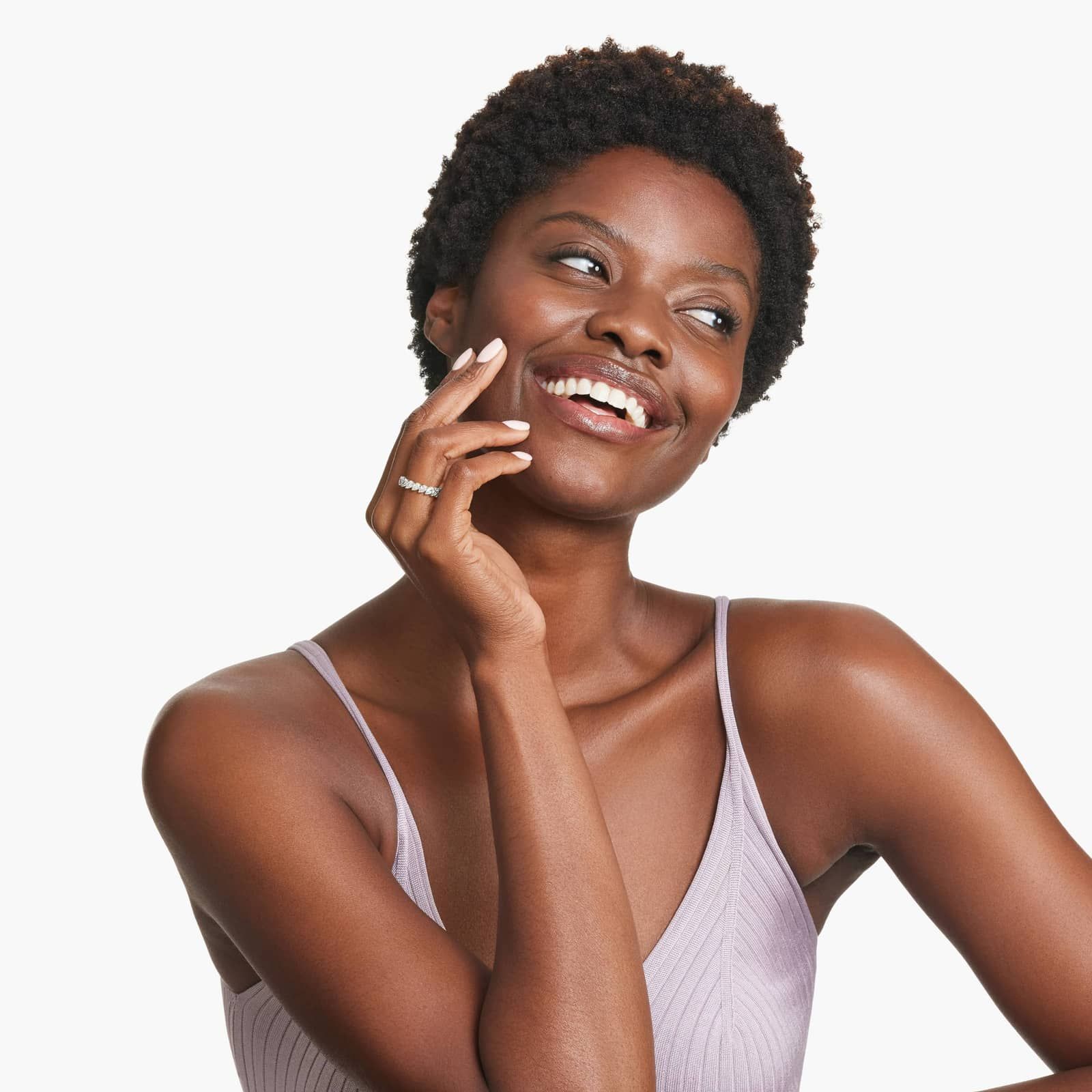 Diagonal Pear Shape Diamond Eternity Ring In 14K White Gold