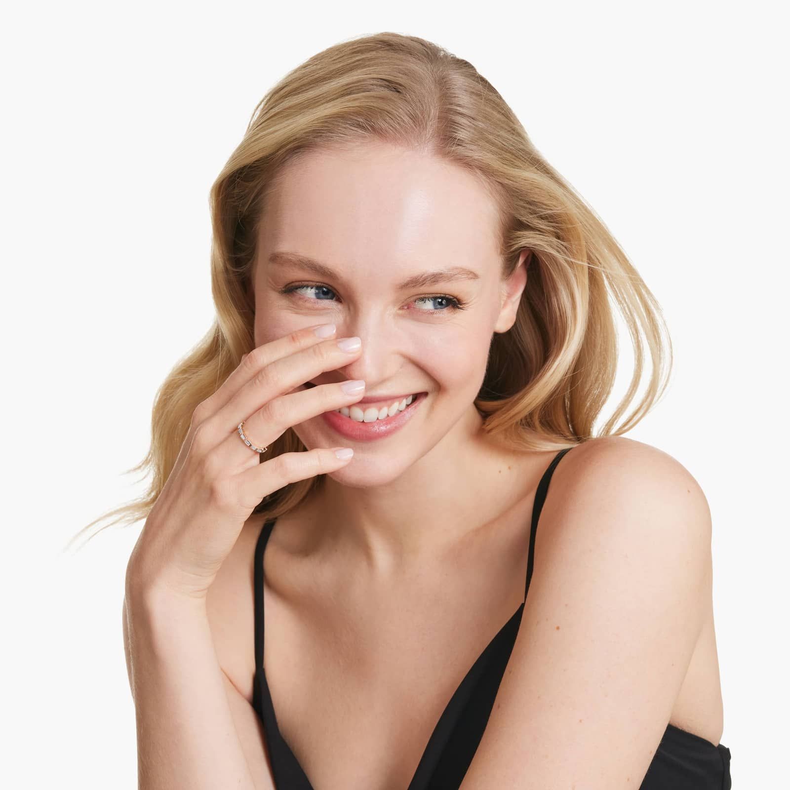 Baguette Cut Bezel Diamond Eternity Ring In 14K Rose Gold