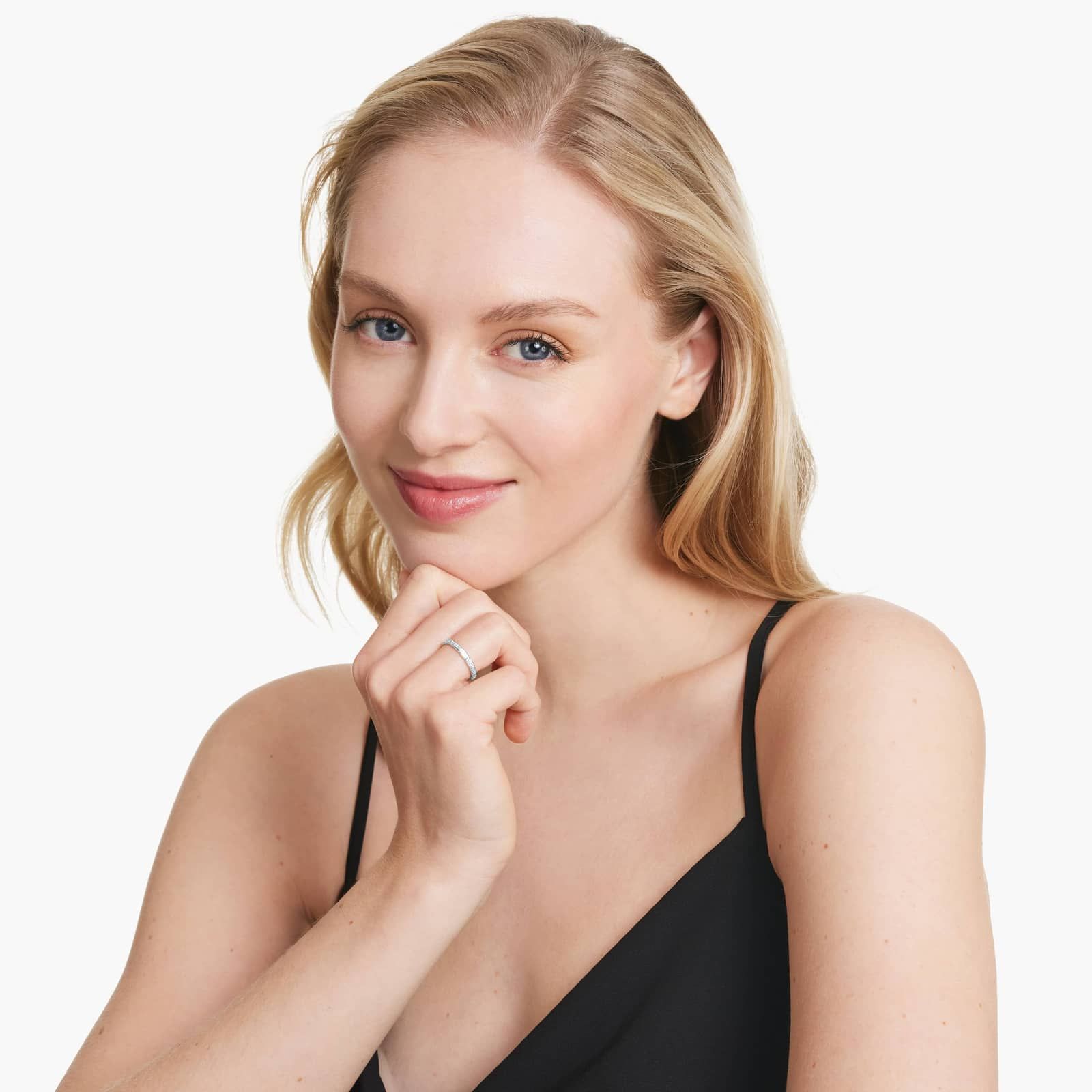 Baguette Cut Bezel Diamond Eternity Ring In 14K White Gold