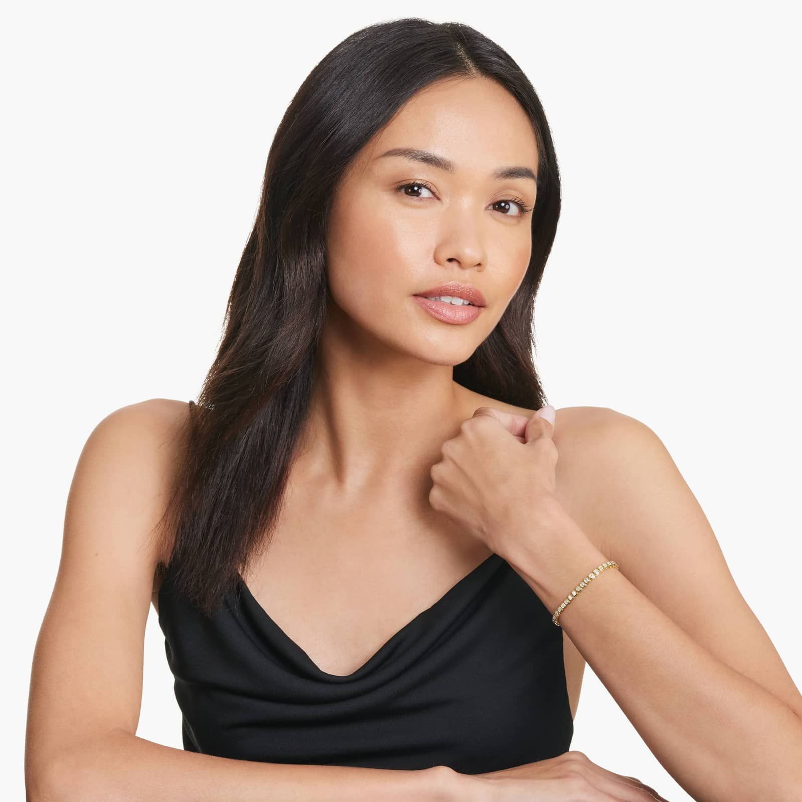 Bezel Tennis Bracelet With Asscher Cut Lab-Grown Diamonds In 14K Yellow Gold