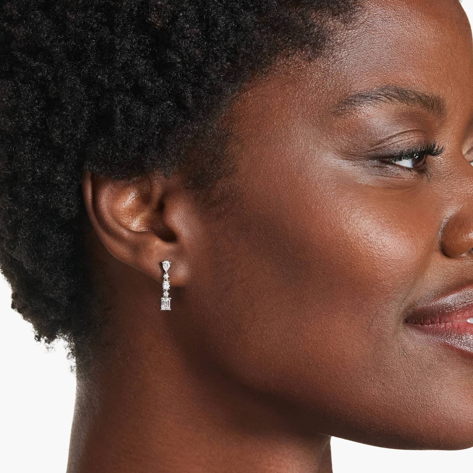 Fancy Spectacle Lab-Grown Diamond Drop Earrings In 14K White Gold