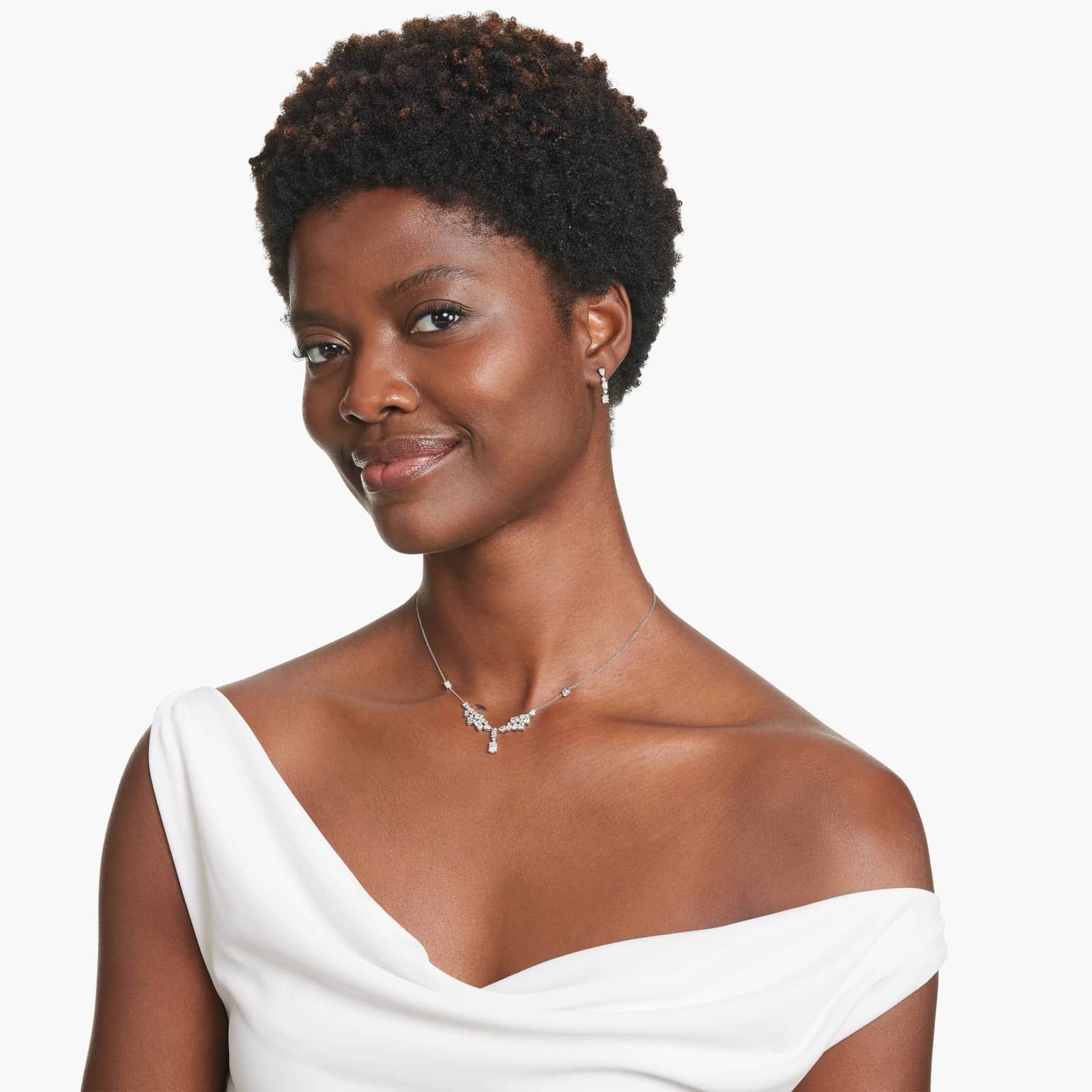 Fancy Spectacle Lab-Grown Diamond Drop Earrings In 14K White Gold