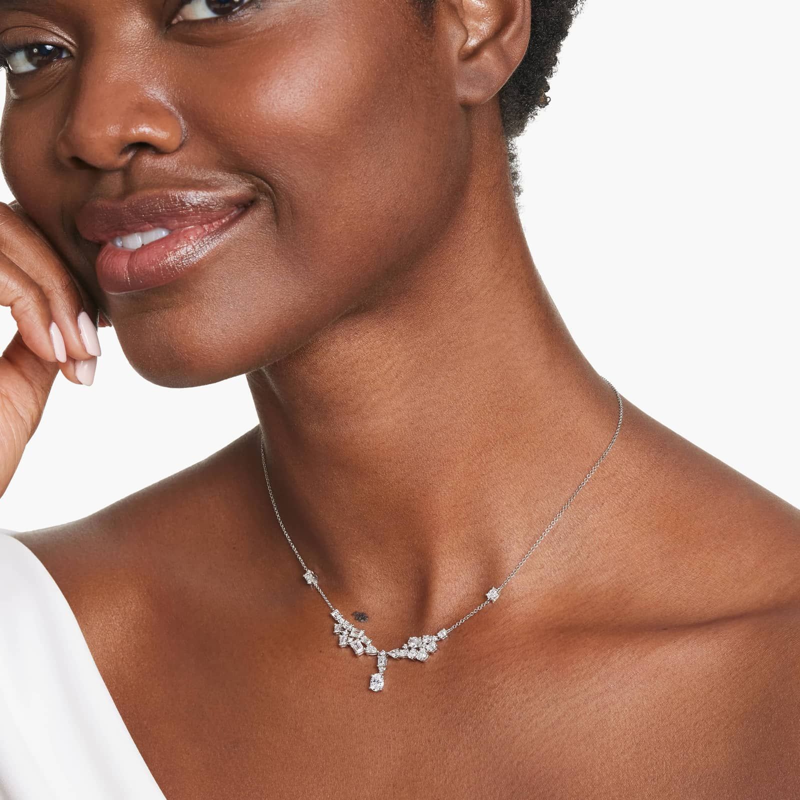 Fancy Spectacle Lab-Grown Diamond Necklace In 14K White Gold