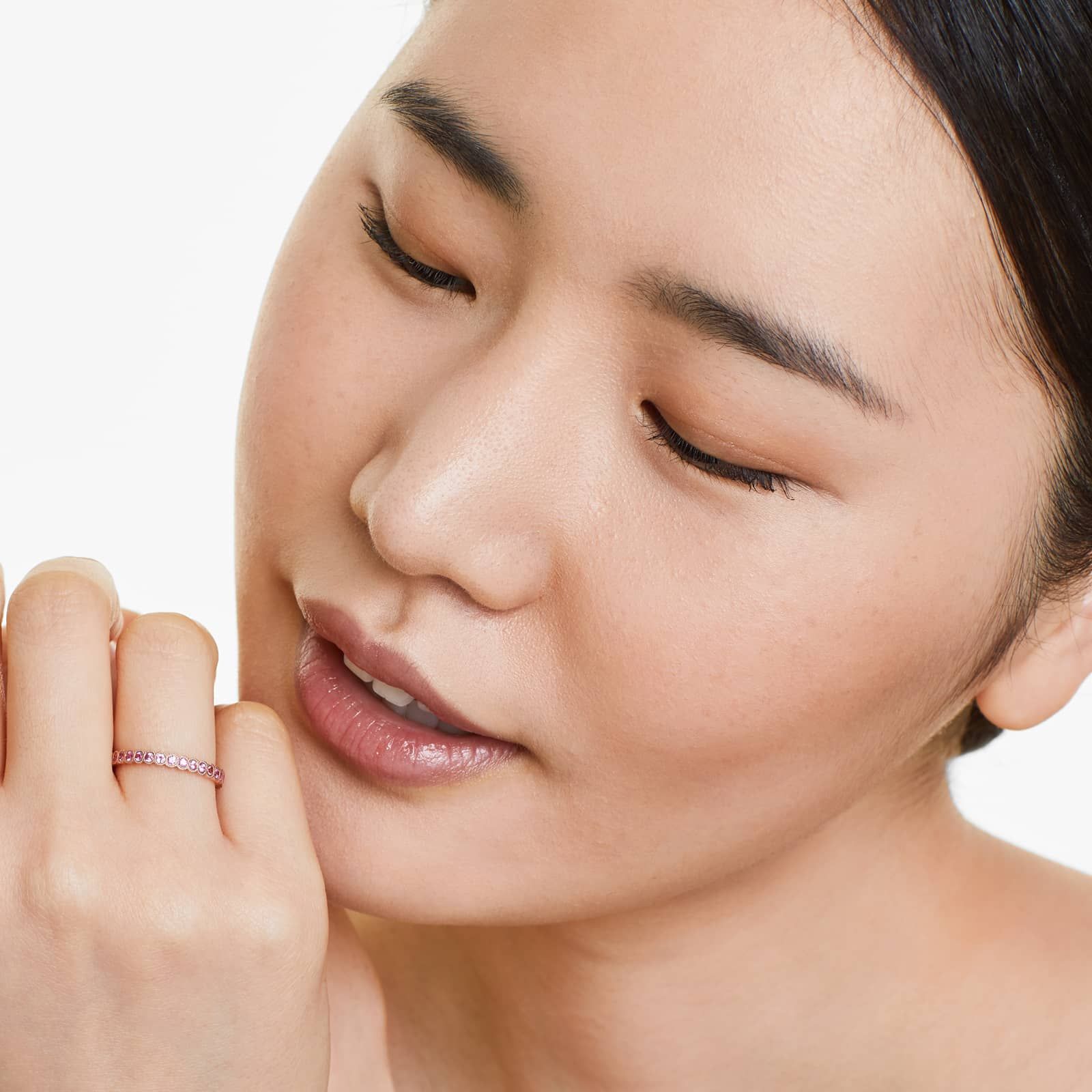 Milgrain Bezel Pink Sapphire Ring In 14K Rose Gold