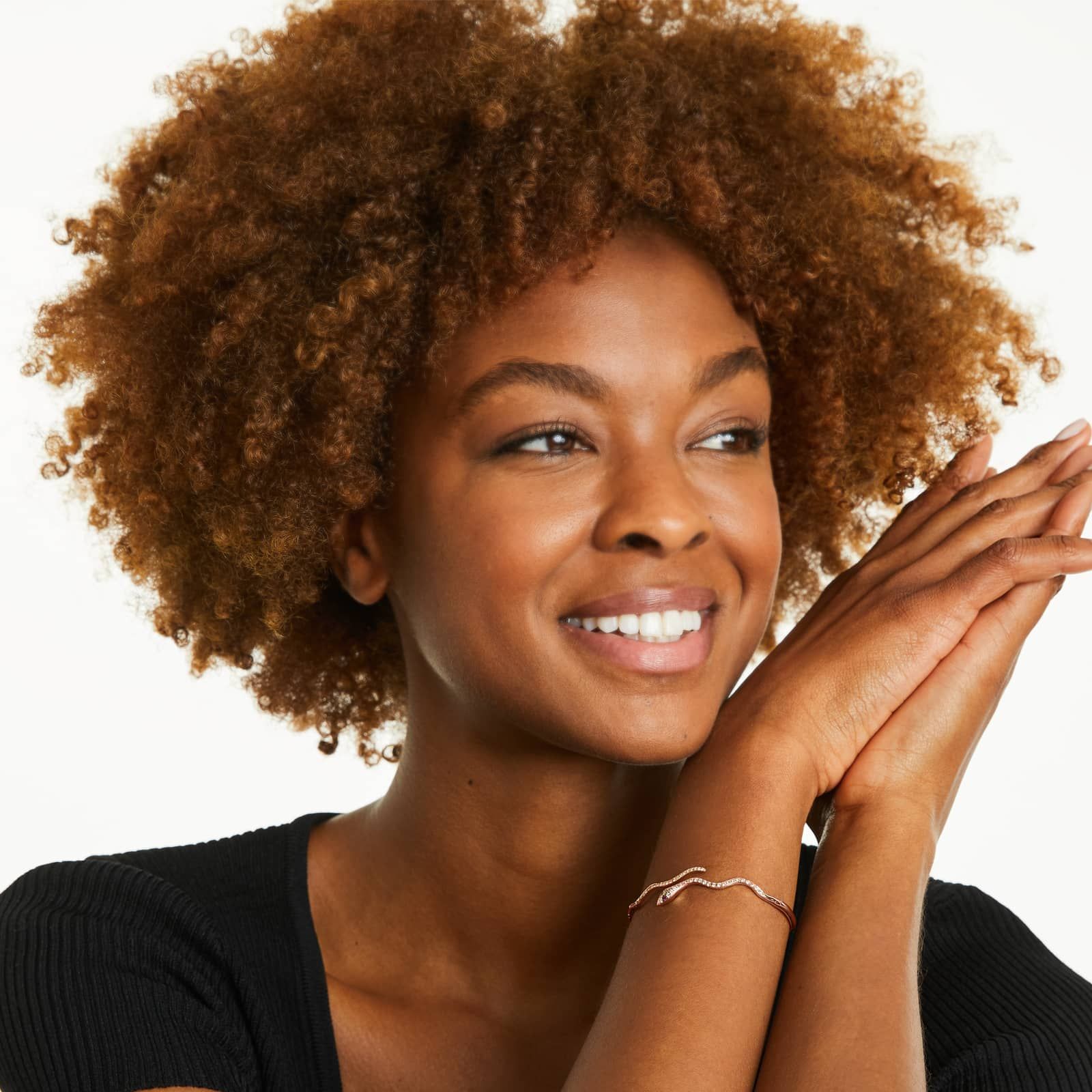 Snake Motif Diamond and Ruby Bracelet In 14K Rose Gold