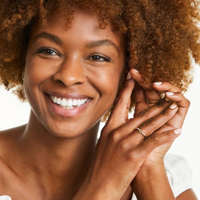 Dainty Citrine Bezel Diamond Ring In 14K Yellow Gold by Brevani