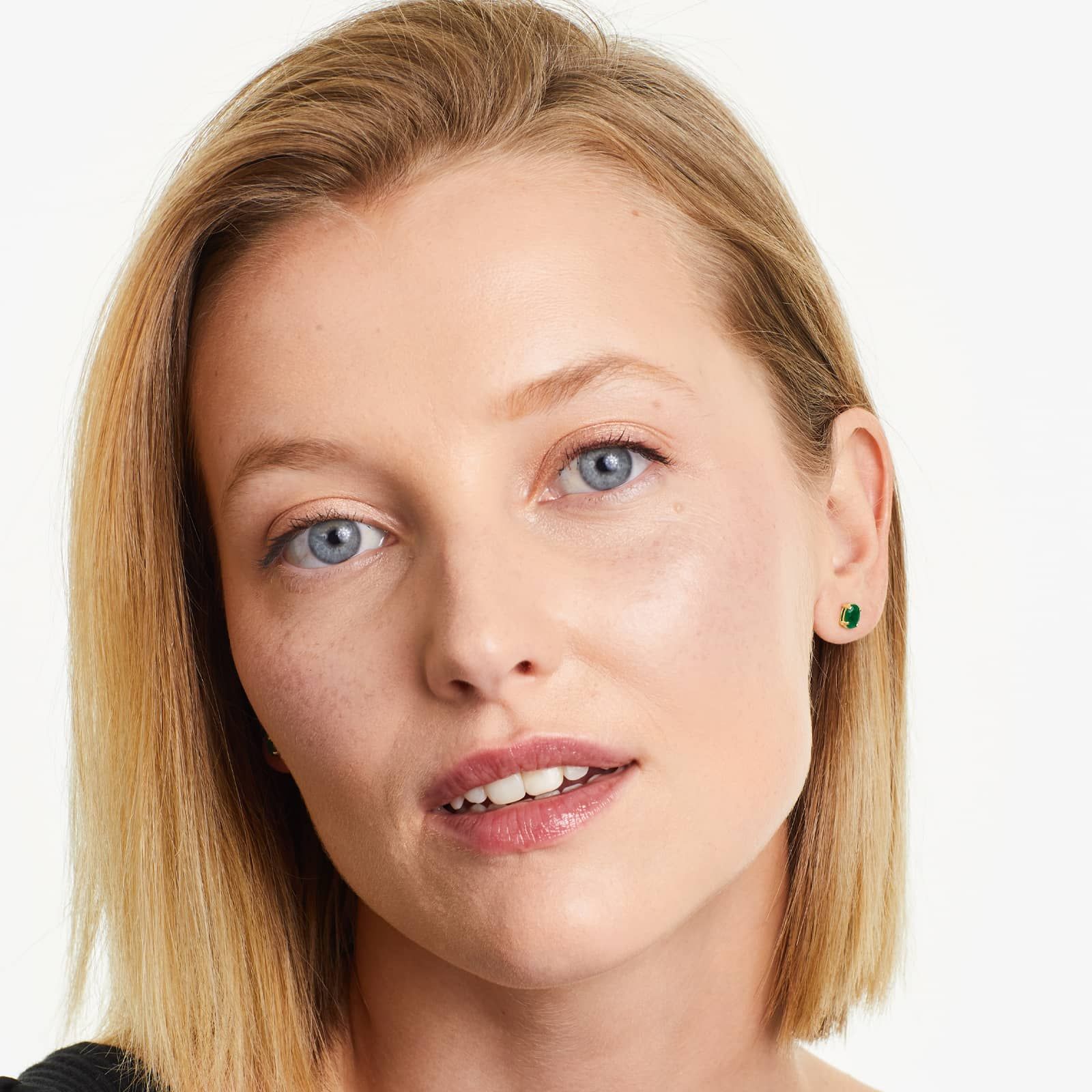 Oval Cut Emerald Birthstone Earrings In 14K Yellow Gold