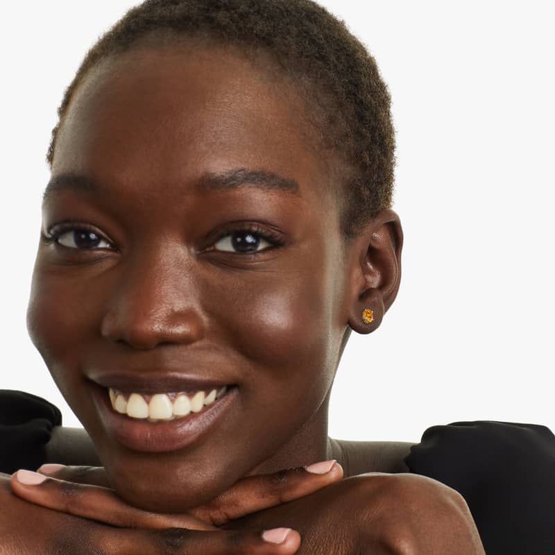 Oval Cut Citrine Birthstone Earrings In 14K Yellow Gold