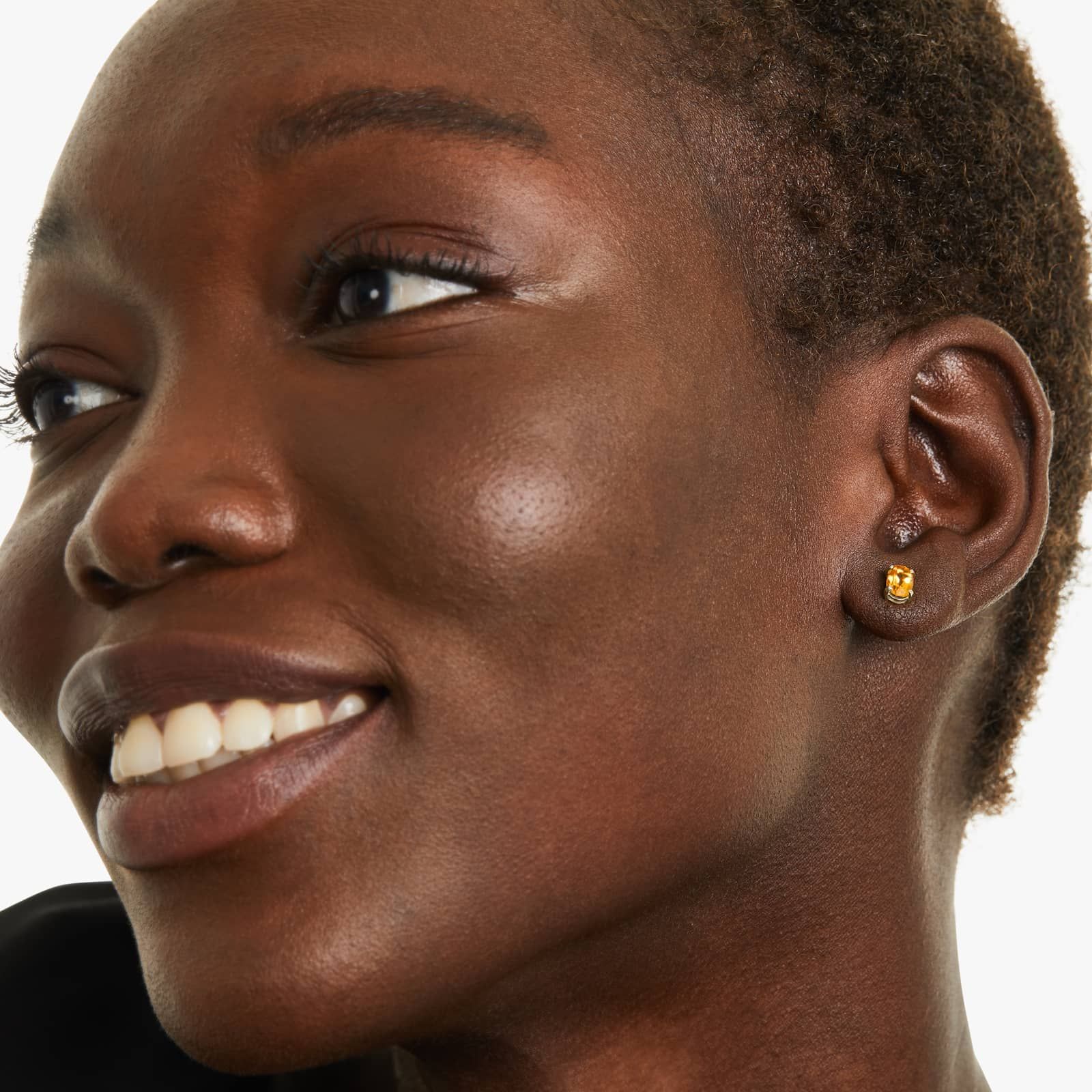 Oval Cut Citrine Birthstone Earrings In 14K Yellow Gold