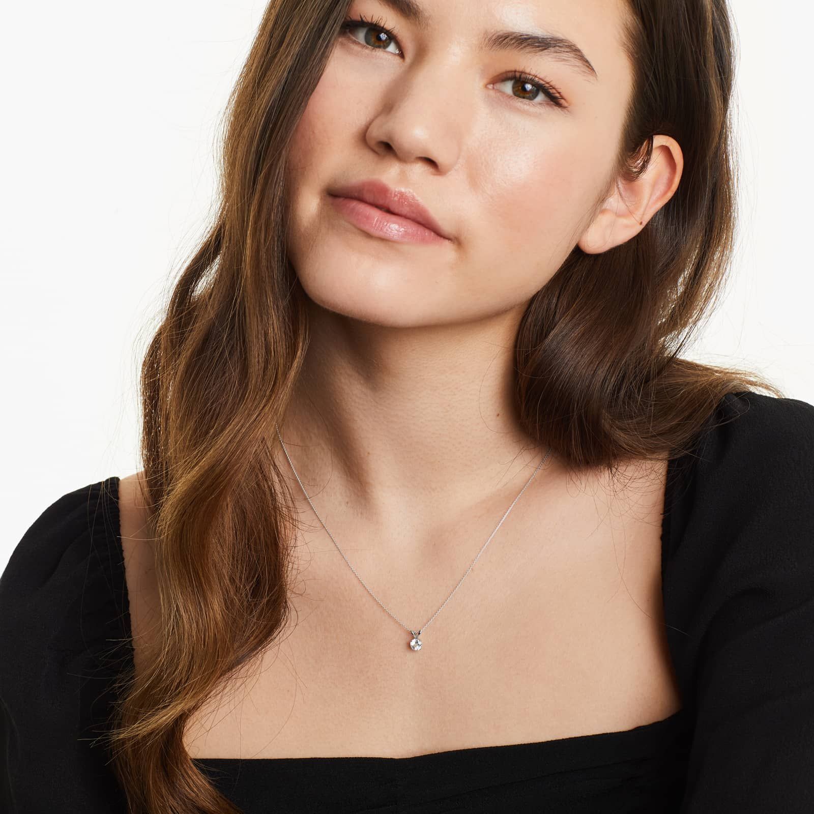 14K White Gold White Topaz Birthstone Necklace