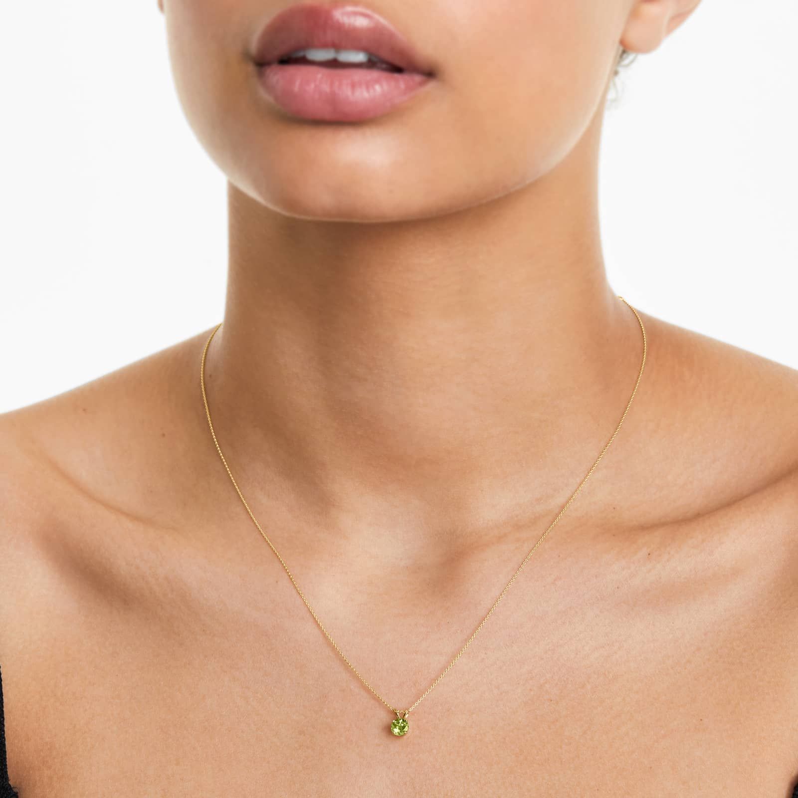14K Yellow Gold Peridot Birthstone Necklace