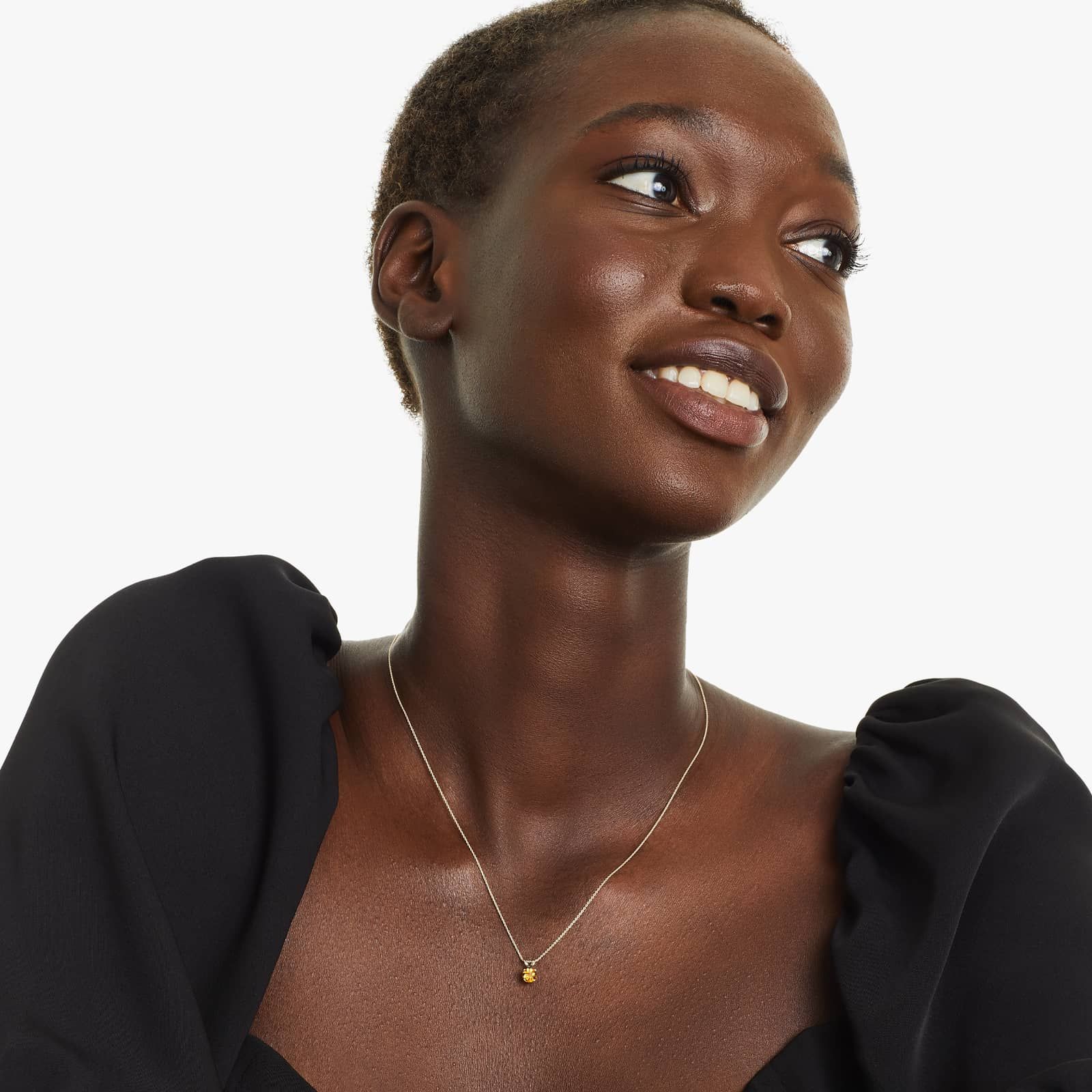 14K Yellow Gold Citrine Birthstone Necklace