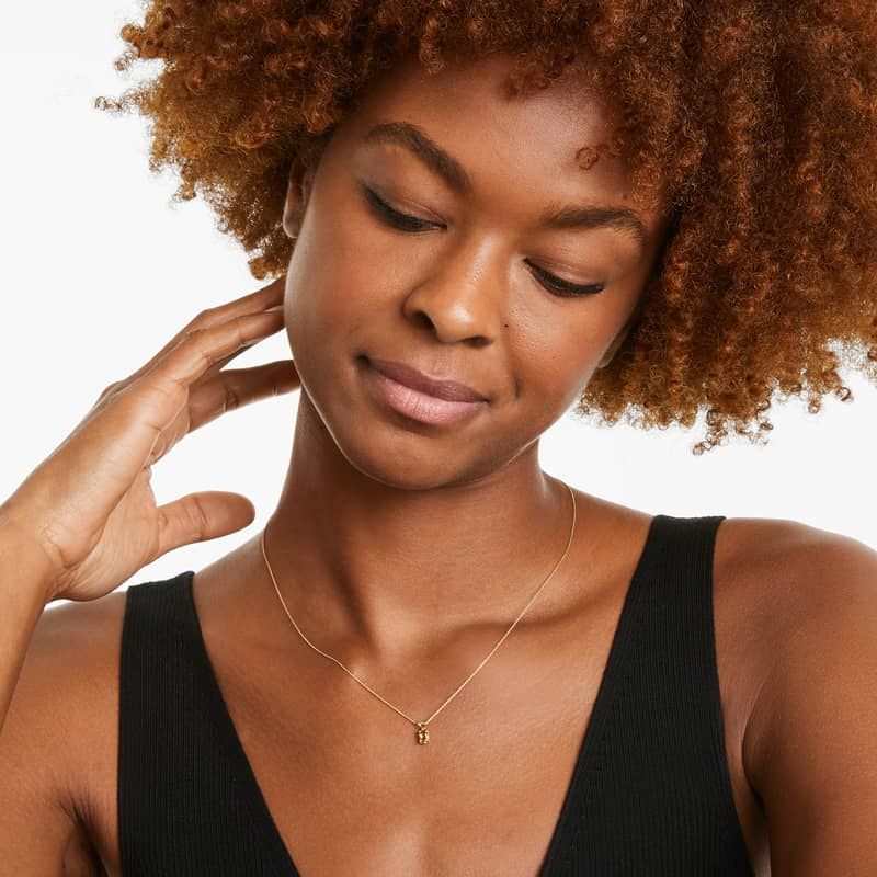 14K Yellow Gold Oval Citrine Birthstone Necklace