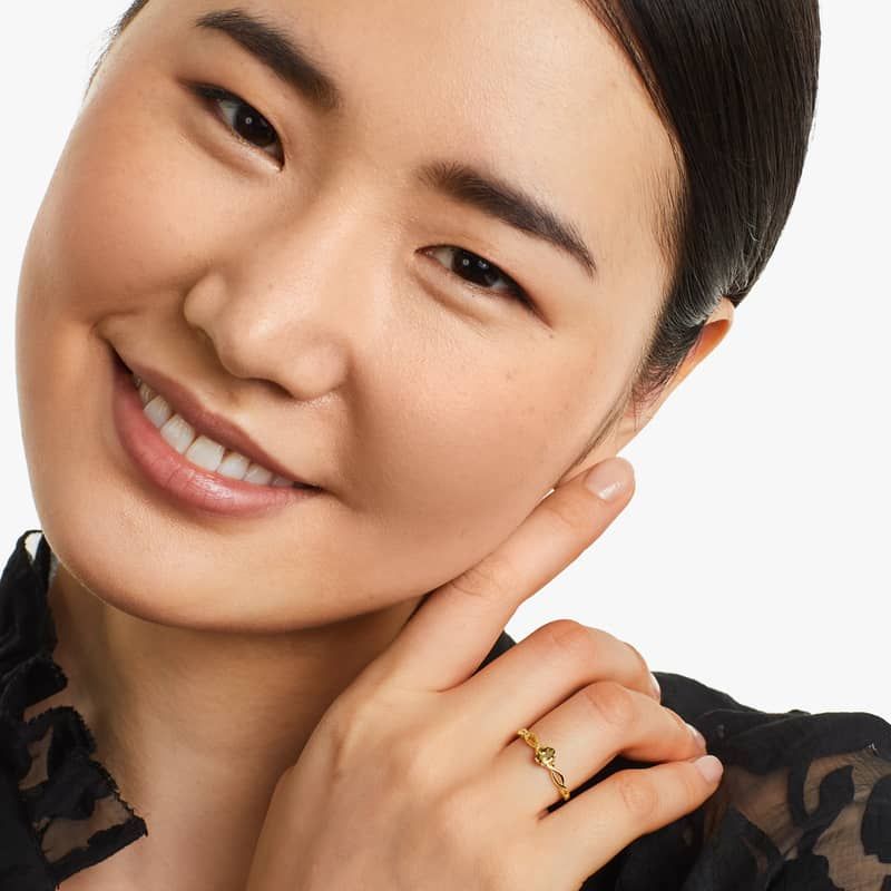 Infinity Citrine Birthstone Ring In 14K Yellow Gold