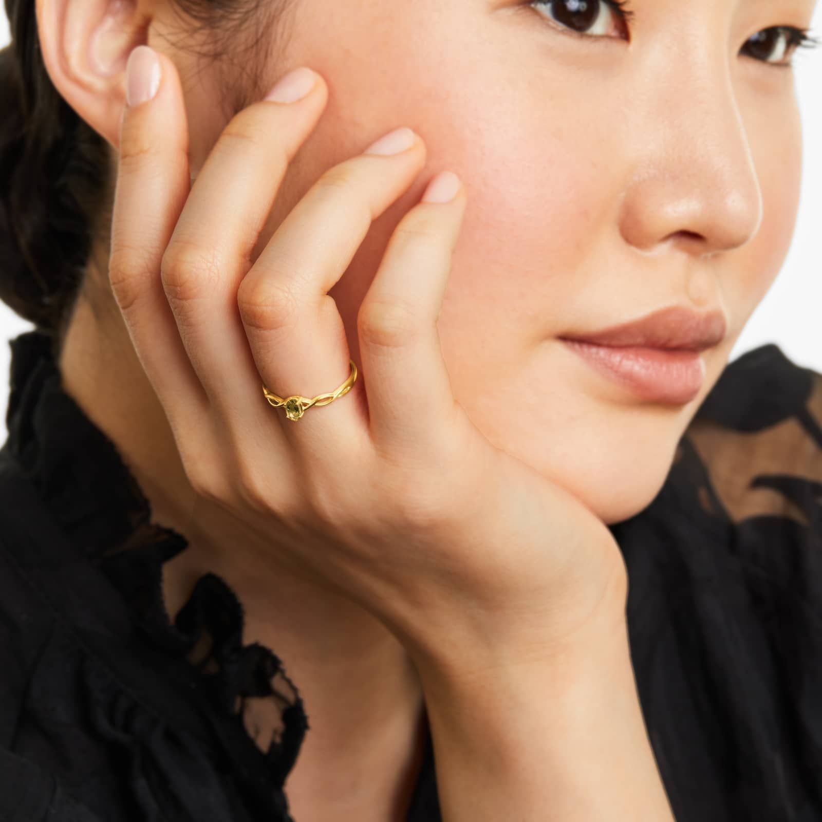 Infinity Citrine Birthstone Ring In 14K Yellow Gold